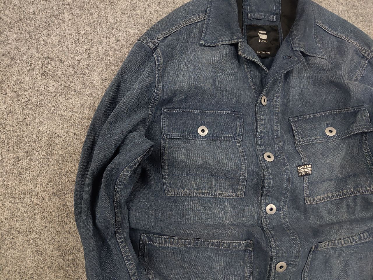 G-Star G Star Raw Shore denim Vintage Pocket Logo Jacket Japanese Size US L / EU 52-54 / 3 - 9 Thumbnail