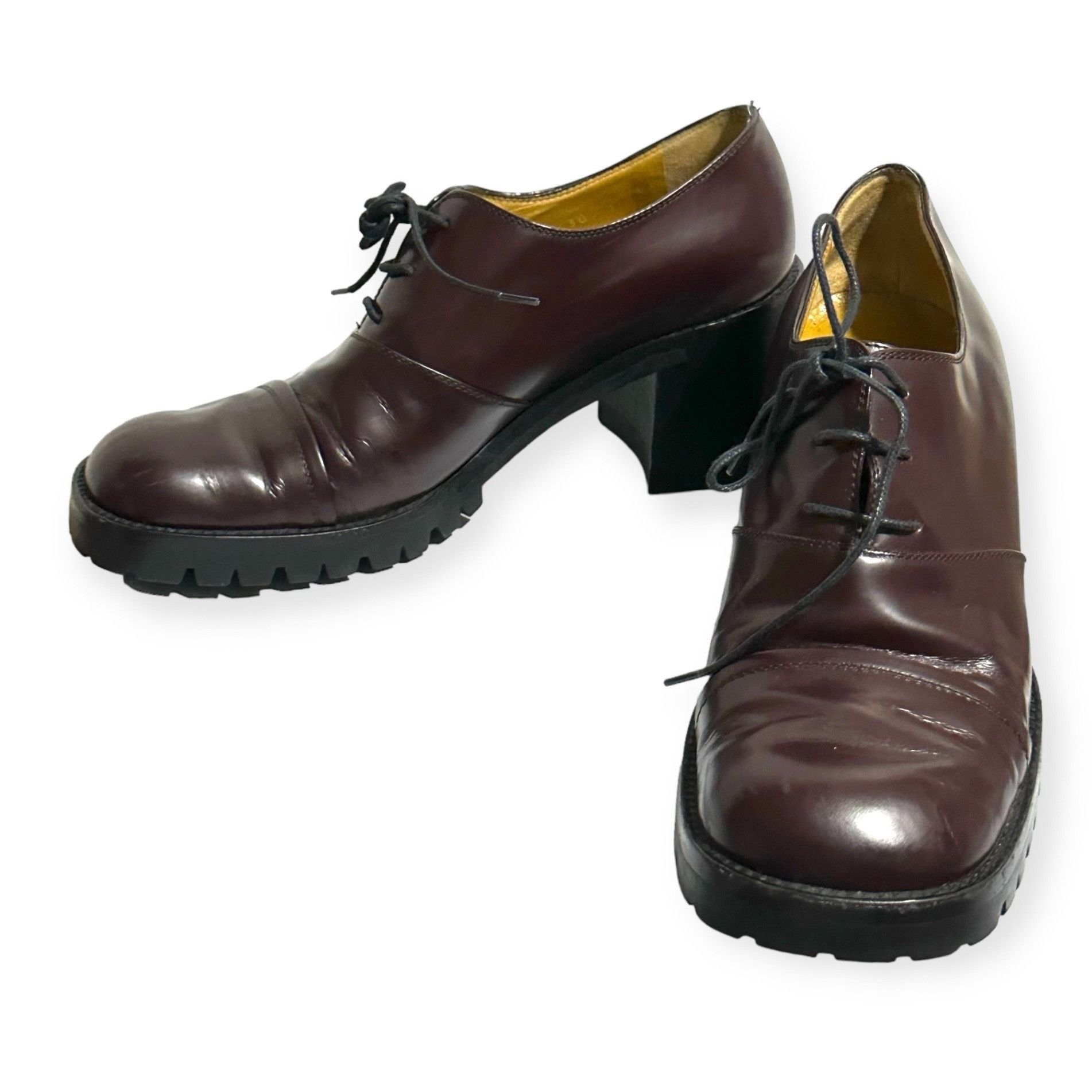Sergio Rossi Sergio Rossi Women's Chunky Heel Lace Up Shoes, Size 38EU, Y Size US 8 / IT 38 - 1 Thumbnail