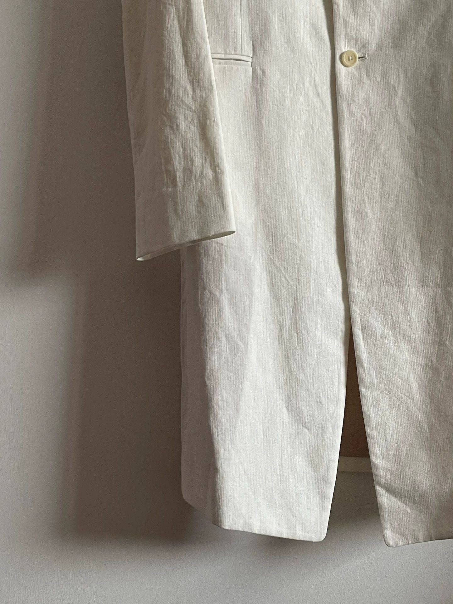 Ann Demeulemeester White Long Tailored Coat Size US XXS / EU 40 - 4 Thumbnail