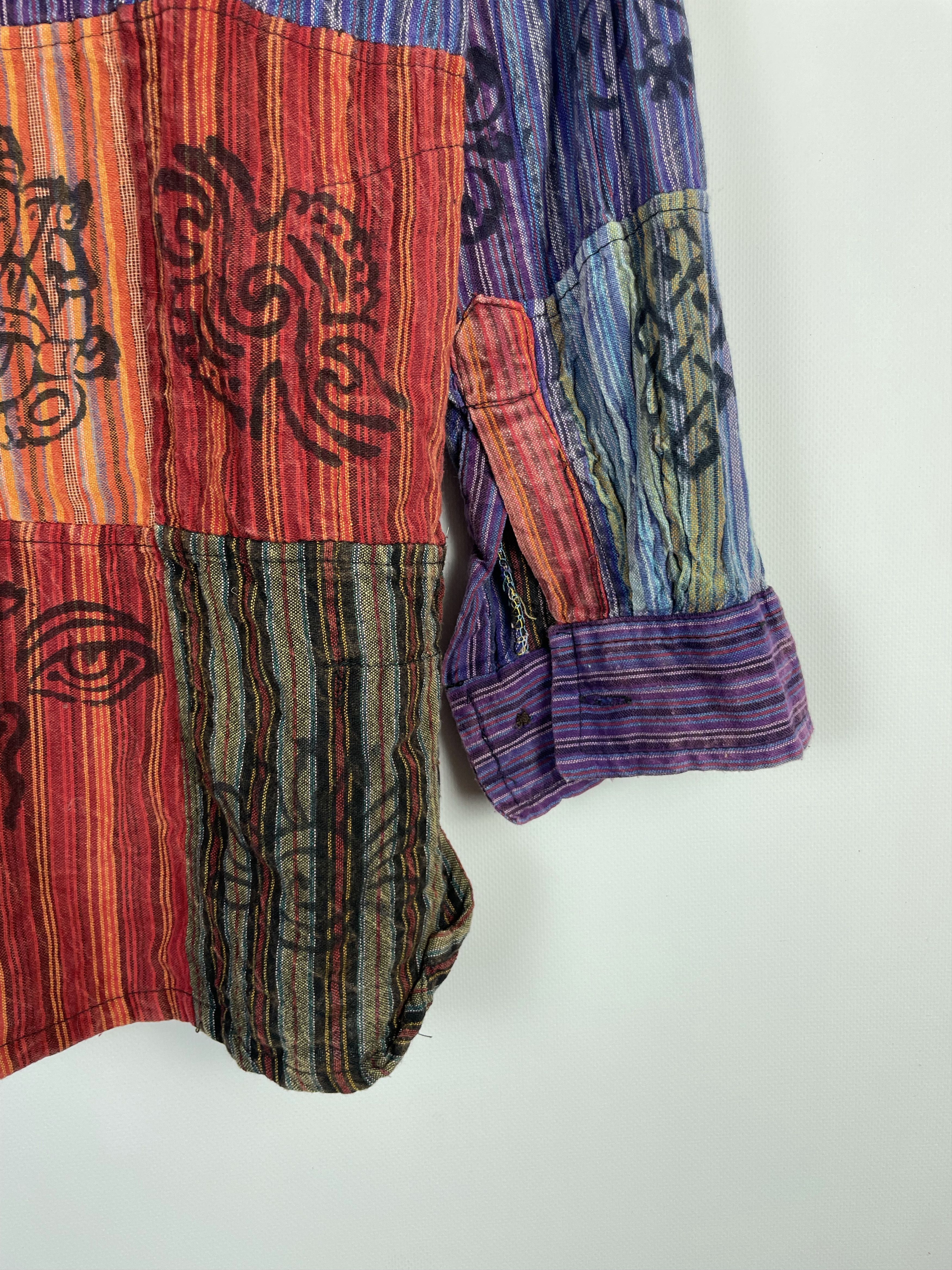 Japanese Brand Nepal Traditional Handmade Patchwork Shirt Custom Size US L / EU 52-54 / 3 - 7 Thumbnail