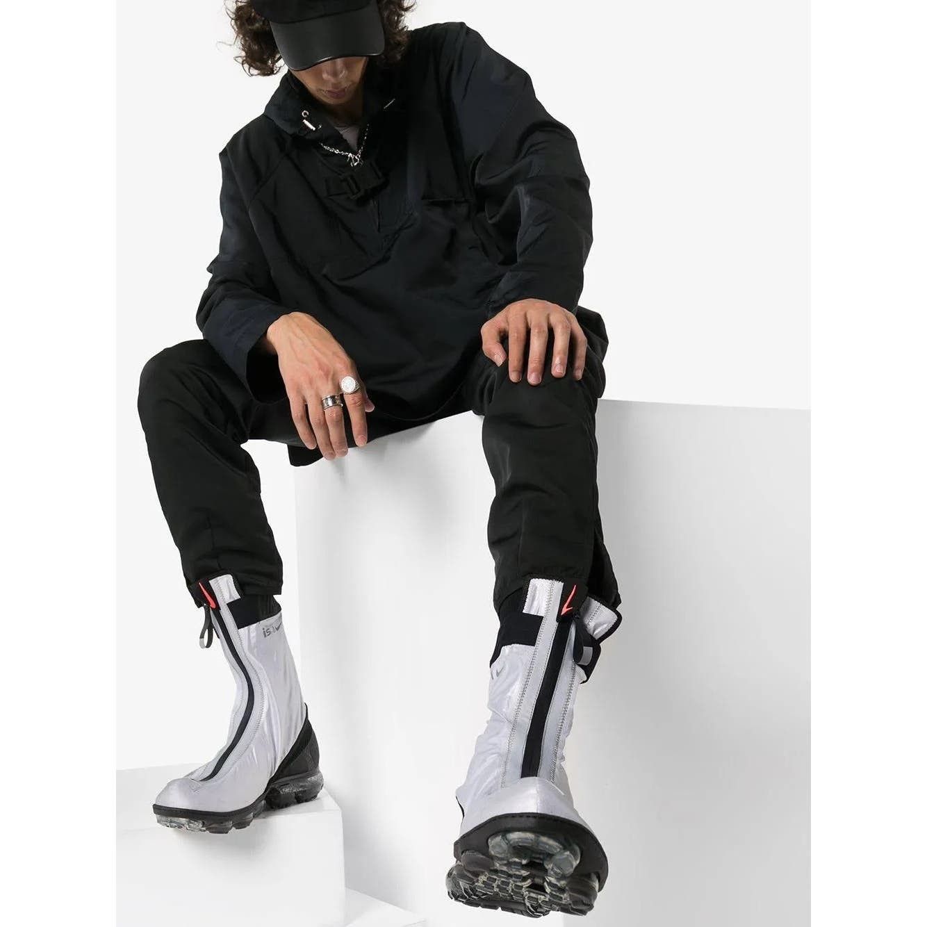 image of Nike Air Vapormax Flyknit Gator Ispa Metallic Silver 10.5 Shoes, Men's