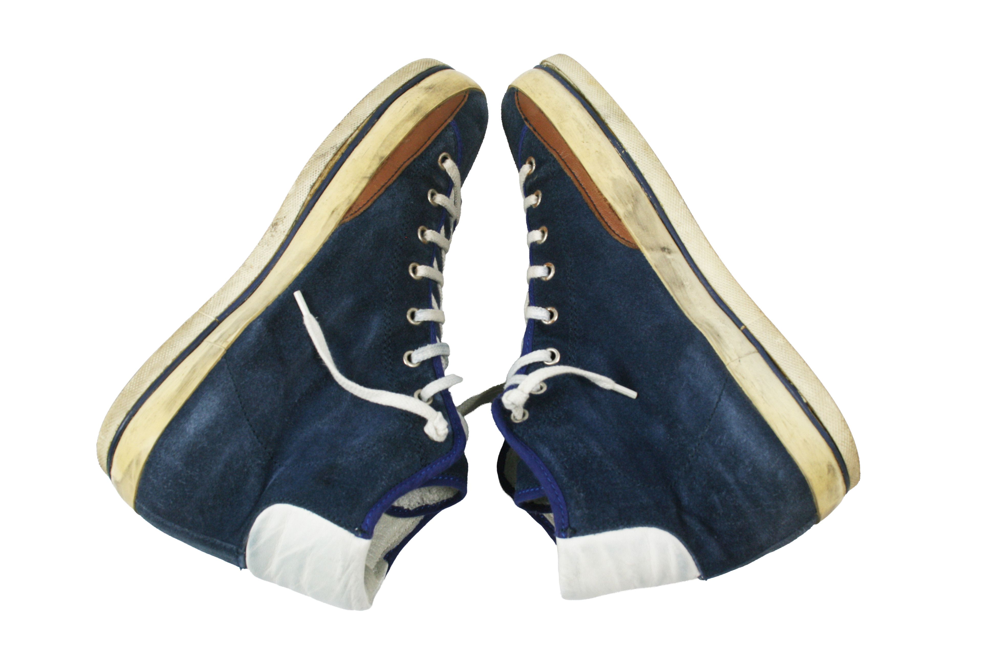 Philippe Model PRSX Suede Grunge Distressed High Top Sneakers Size US 8 / EU 41 - 9 Thumbnail
