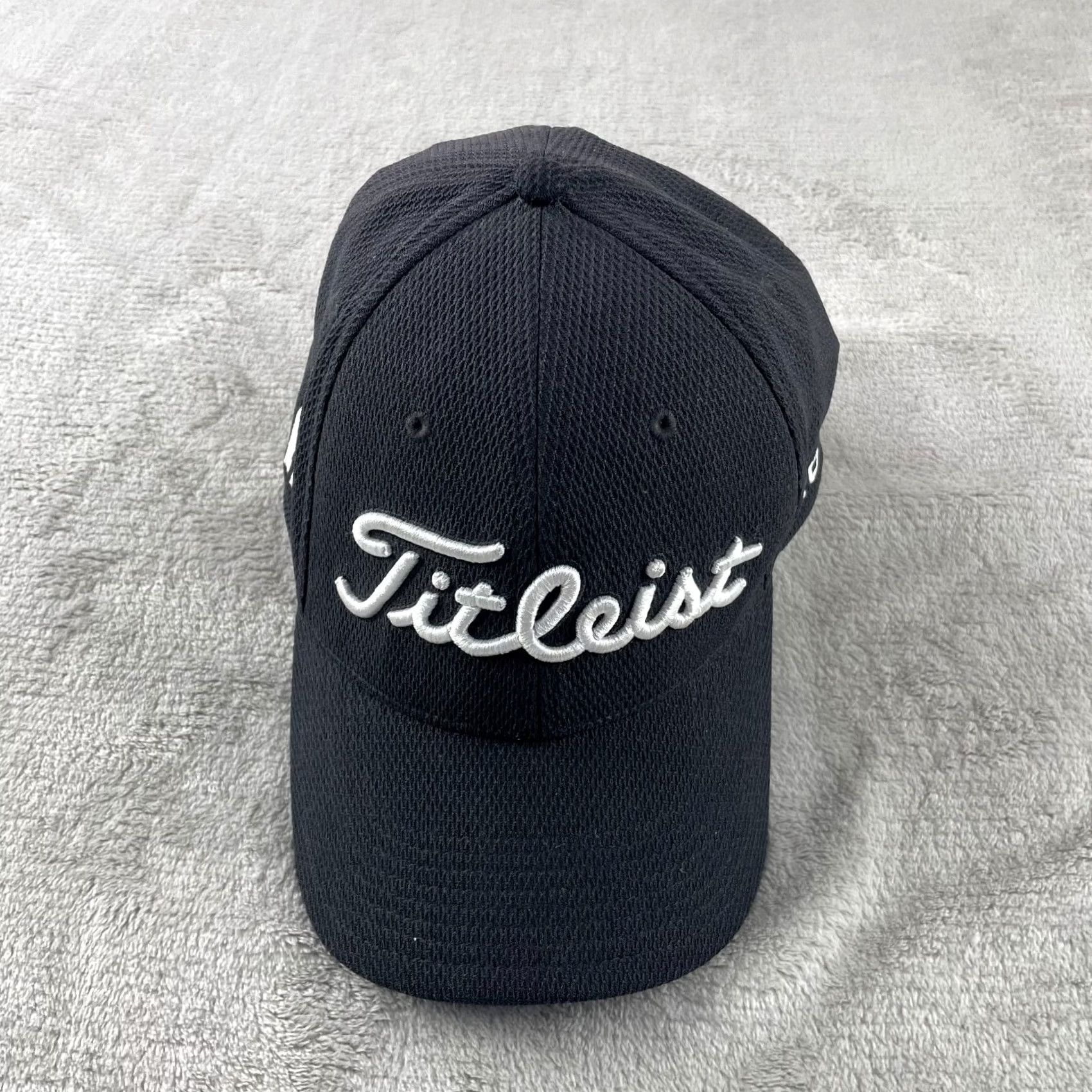 Titleist Titleist Hat Cap L/XL Fitted Pro V1 FJ FootJoy Golf Golfing Tour Performance Mens XL Black Adjustable Stretch Cap Size ONE SIZE - 4 Thumbnail