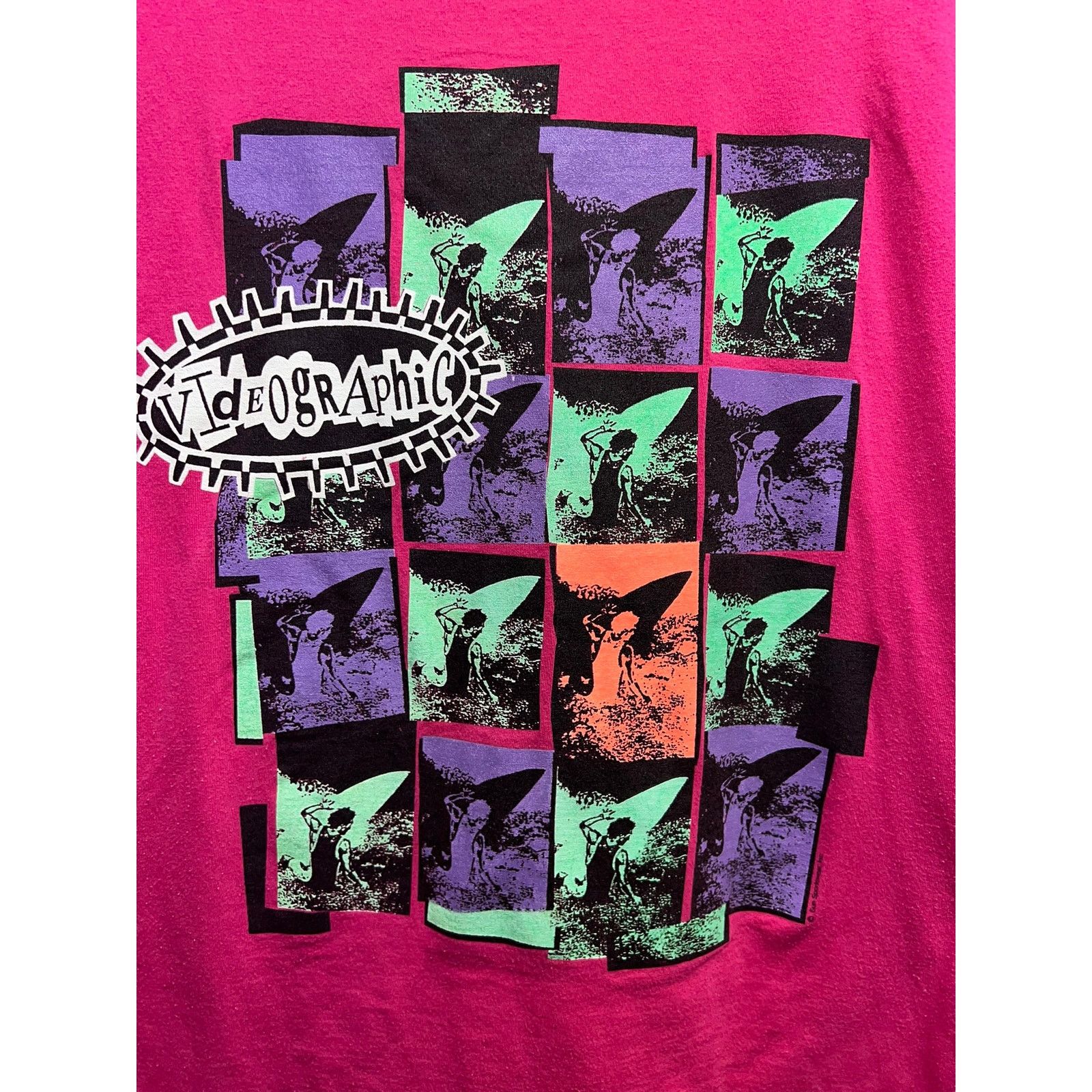 Vintage Vintage Surf Shirt Sun Sportswear Videographic Video Pink L Size US L / EU 52-54 / 3 - 5 Thumbnail