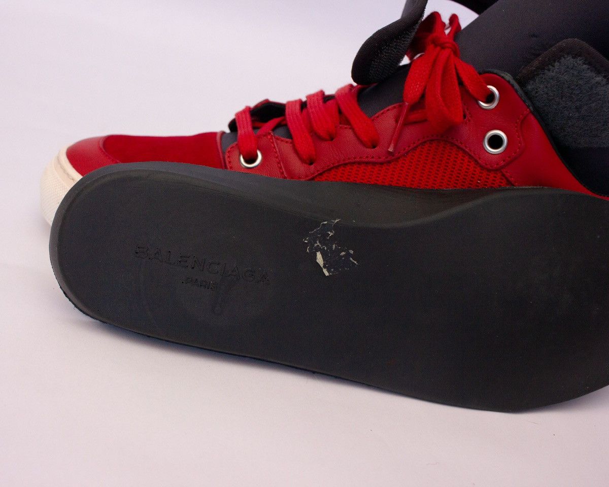 Balenciaga Balenciaga Mens Red Navy Blue Neoprene Strap High Top SZ:6US Size US 6 / EU 39 - 15 Thumbnail