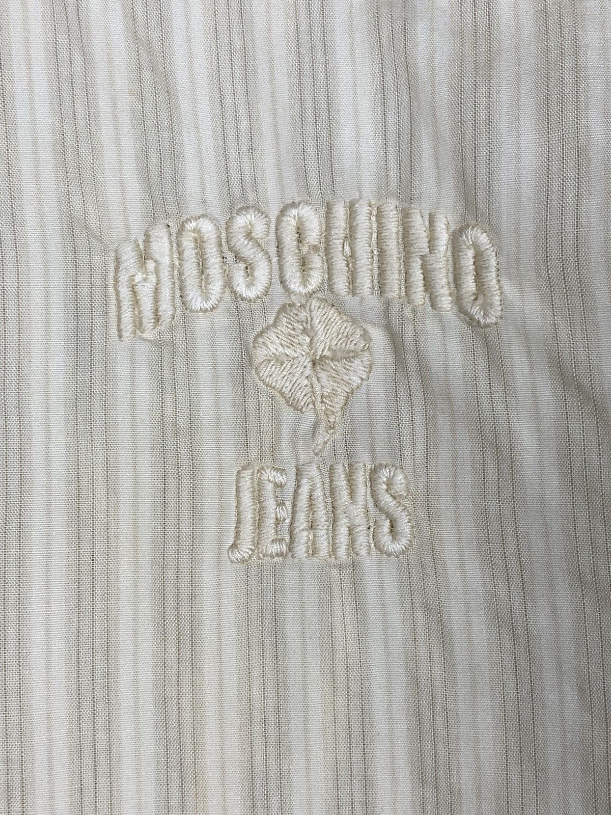 Moschino Moschino Jeans Striped Button Up Shirt Embroidered Logo Size US L / EU 52-54 / 3 - 8 Thumbnail
