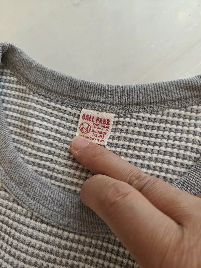 The Real McCoy's The Real McCoys WAFFLE STRIPE Heavyweight Base Layer Shirt Size US XL / EU 56 / 4 - 5 Thumbnail