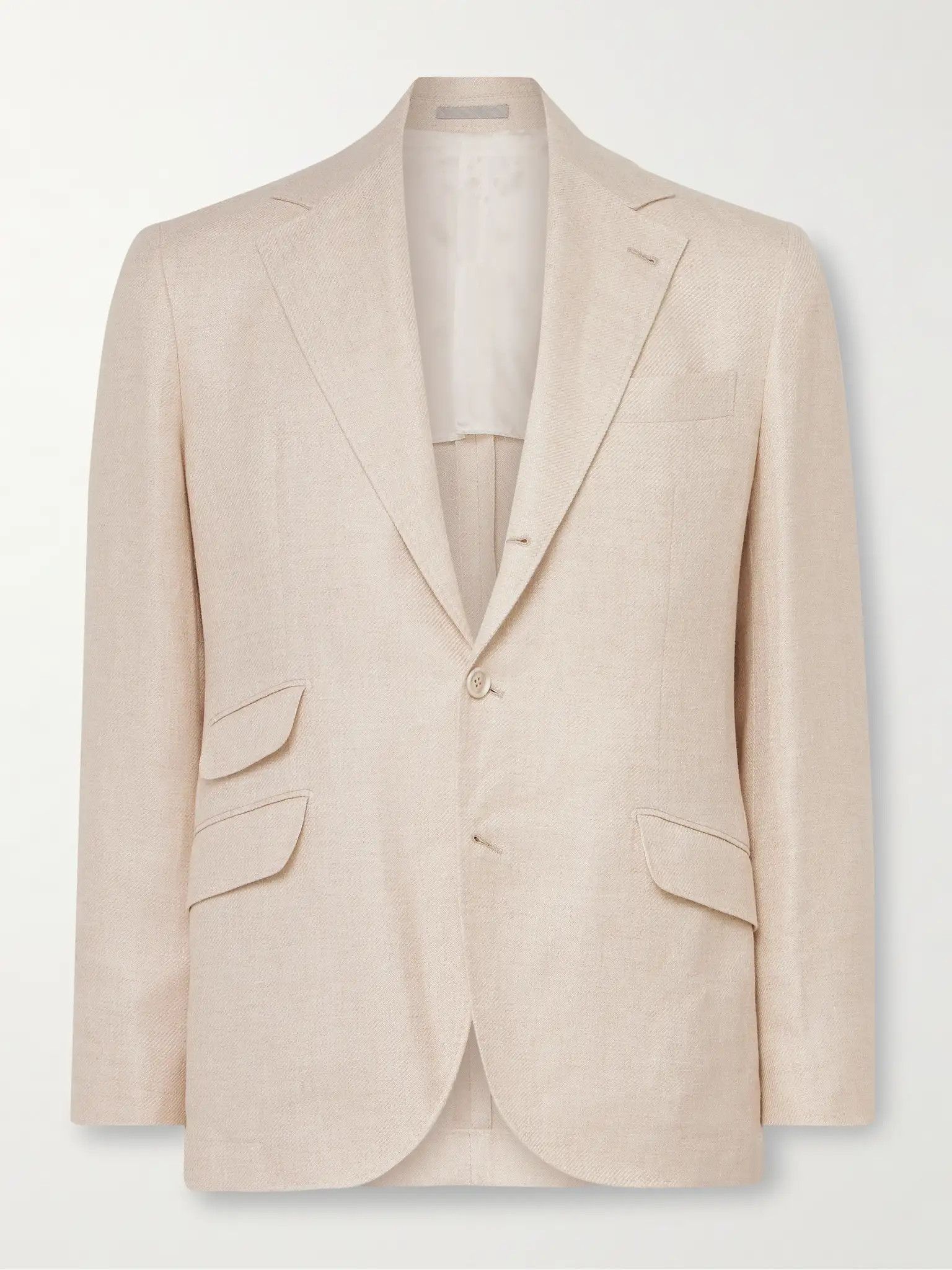 Brunello Cucinelli o1y0526 Single-breasted Blazer in Ivory Size US M / EU 48-50 / 2 - 1 Thumbnail