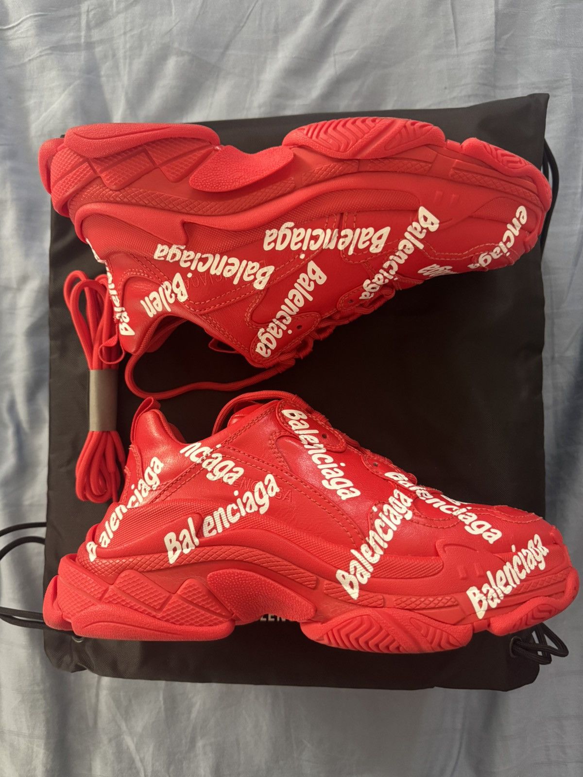 Balenciaga Balenciaga triple s logotype red/white Size US 10 / IT 40 - 3 Thumbnail