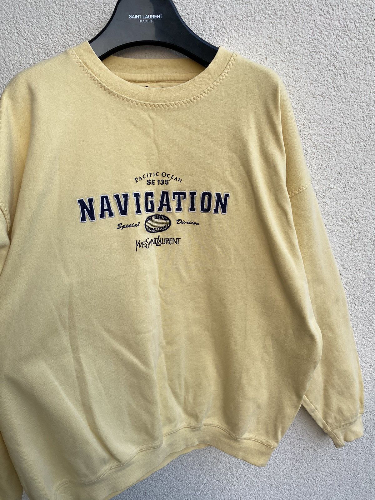Yves Saint Laurent 90s YSL Sweatshirt Yellow Sweater Vintage Big Logo y2k Size US L / EU 52-54 / 3 - 16 Thumbnail