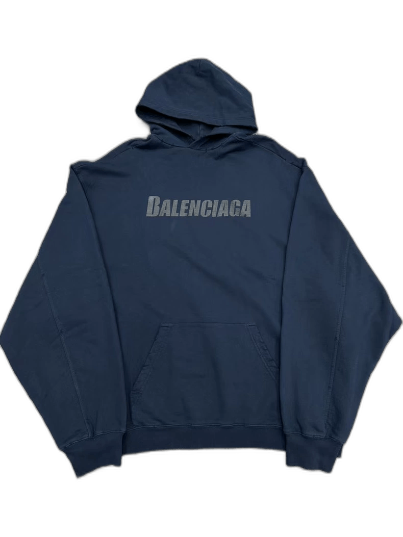 Balenciaga Balenciaga Distressed Logo Hoodie Size US S / EU 44-46 / 1 - 1 Thumbnail
