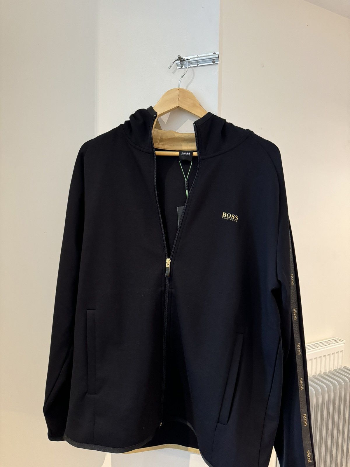 image of Hugo Boss Athleisure Jacket in Black/Yellow, Men's (Size 2XL)