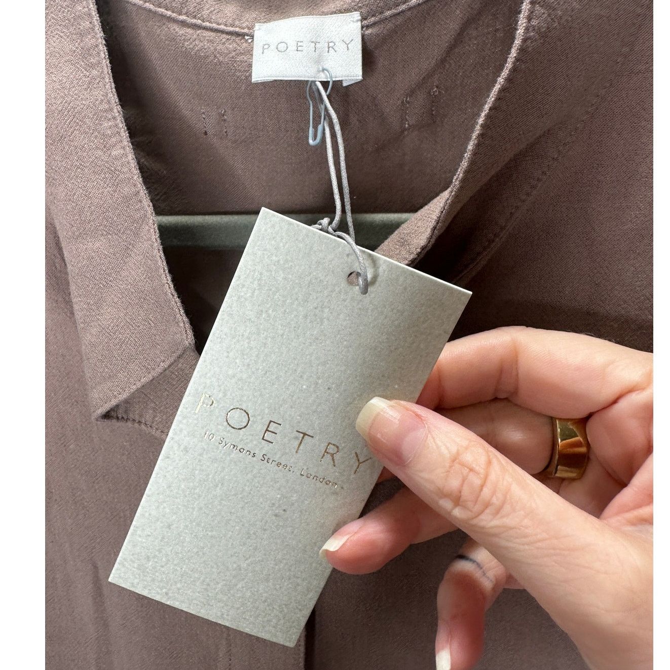 Other NWT Poetry Brown Funnel Neck Button Long Sleeve Blouse 12 Size XL / US 12-14 / IT 48-50 - 8 Thumbnail