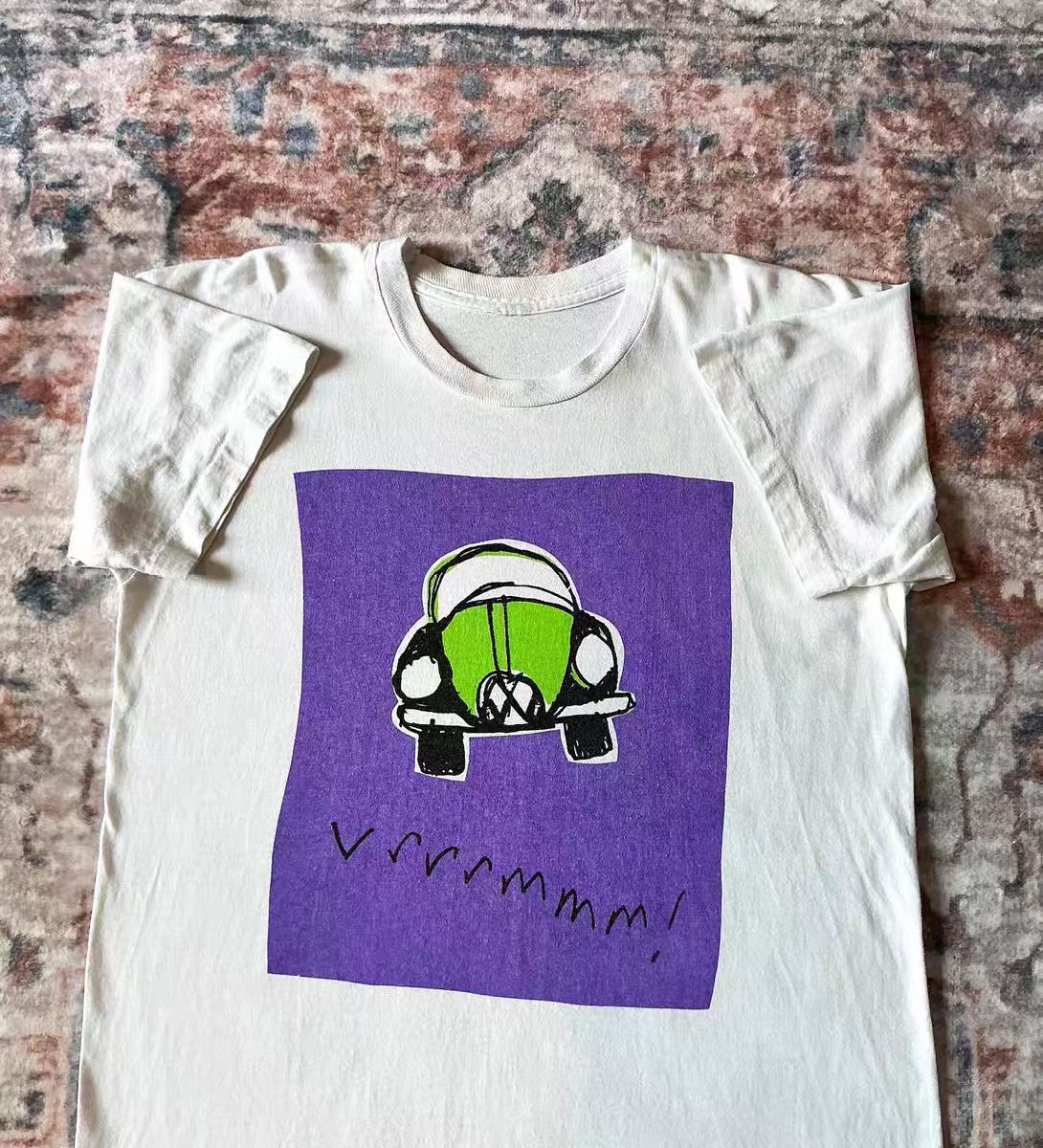Vintage White washed vintage car print t-shirt Size US M / EU 48-50 / 2 - 2 Thumbnail