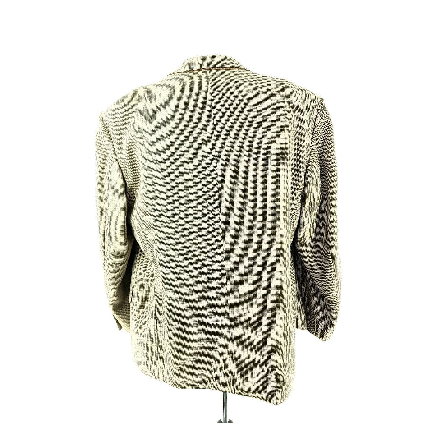 Adolfo Dominguez Adolfo Silk Wool 3 Button Sport Coat 44R Black Tan Nailshead Size 44R - 5 Thumbnail