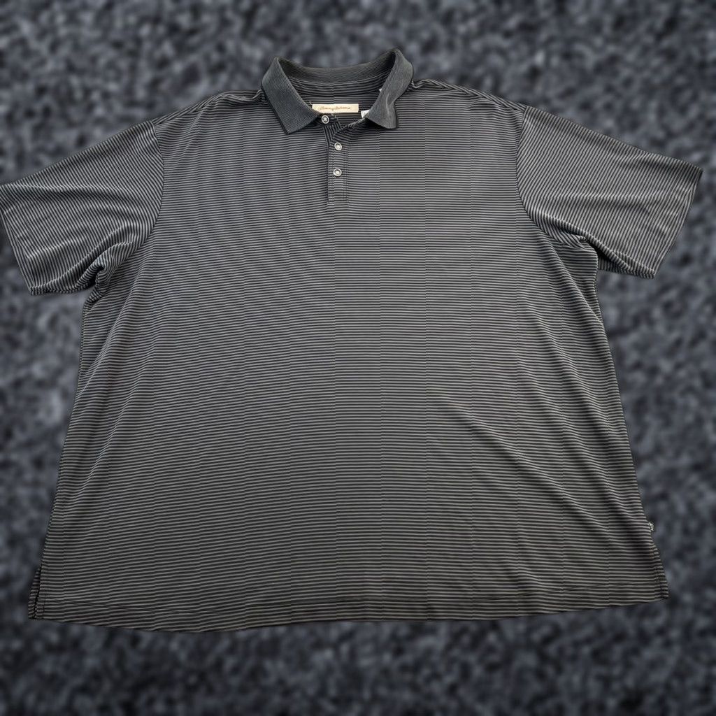 Tommy Bahama Tommy Bahama Polo Shirt Mens 2XL Gray Striped Short Sleeve Performance Golf Shirt Mens 2XL Gray Striped Polo Size US XXL / EU 58 / 5 - 1 Thumbnail