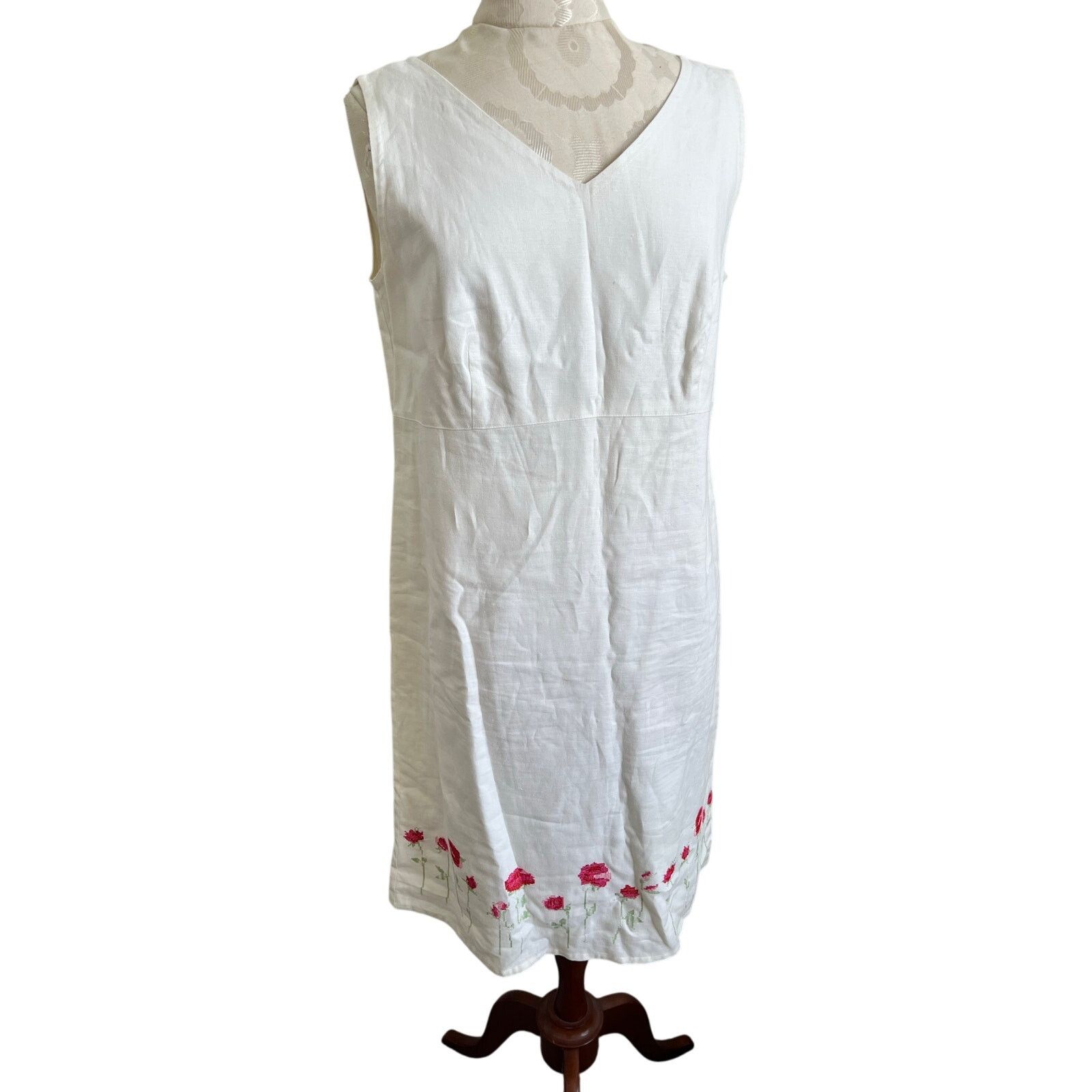 Laura Ashley Laura Ashley Vintage Sleeveless Linen Dress USA Size 10 Size L / US 10 / IT 46 - 1 Thumbnail