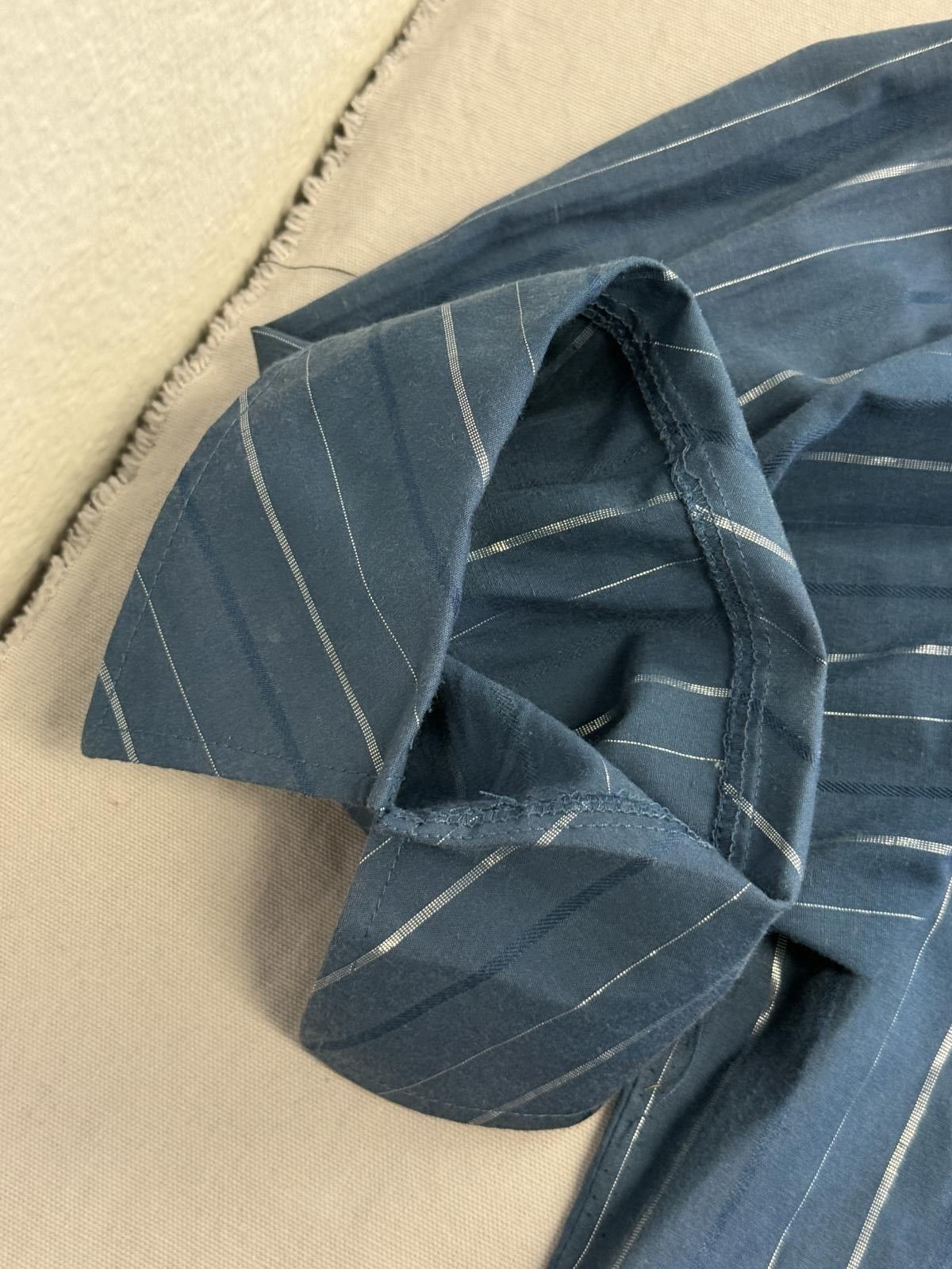 Designer Cowboy Cross Western Wear Button Up Silver Pin Stripes - L Size US L / EU 52-54 / 3 - 6 Thumbnail