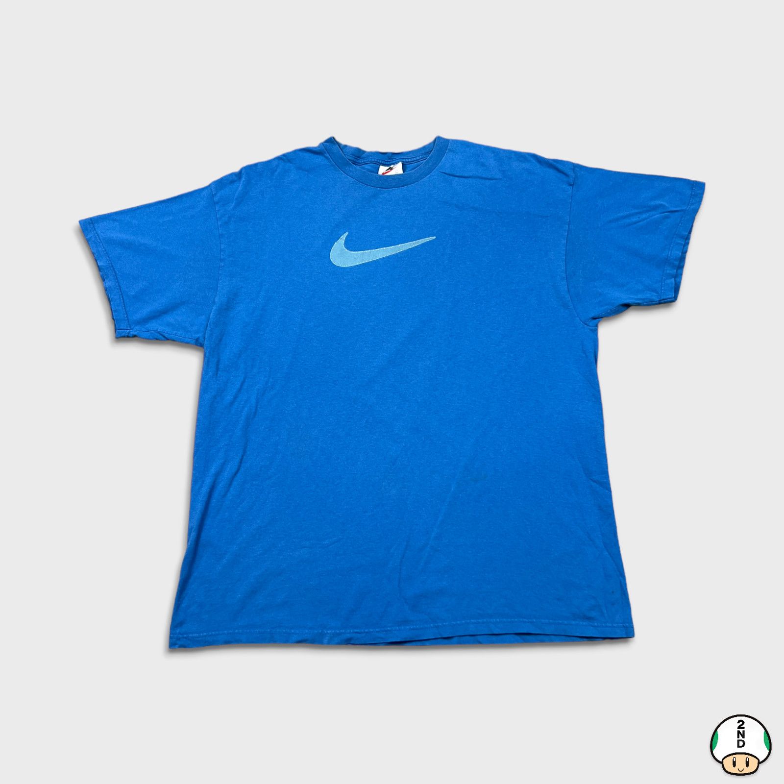 Nike × Vintage VTG 90s Nike T Shirt XL Big Center Swoosh Short Sleeve Tee Size US XL / EU 56 / 4 - 1 Thumbnail