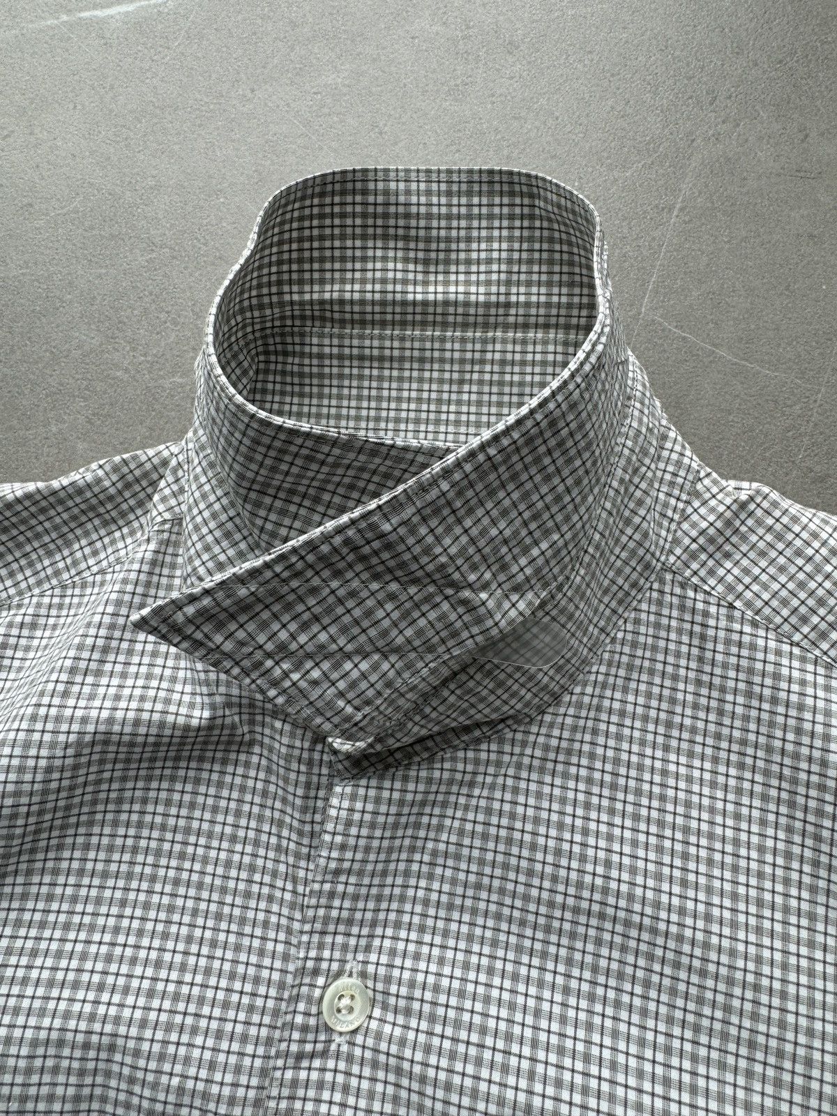 Altea ALTEA Milano ITALY Made Mens Small Checker Dress Shirt Size US M / EU 48-50 / 2 - 14 Thumbnail