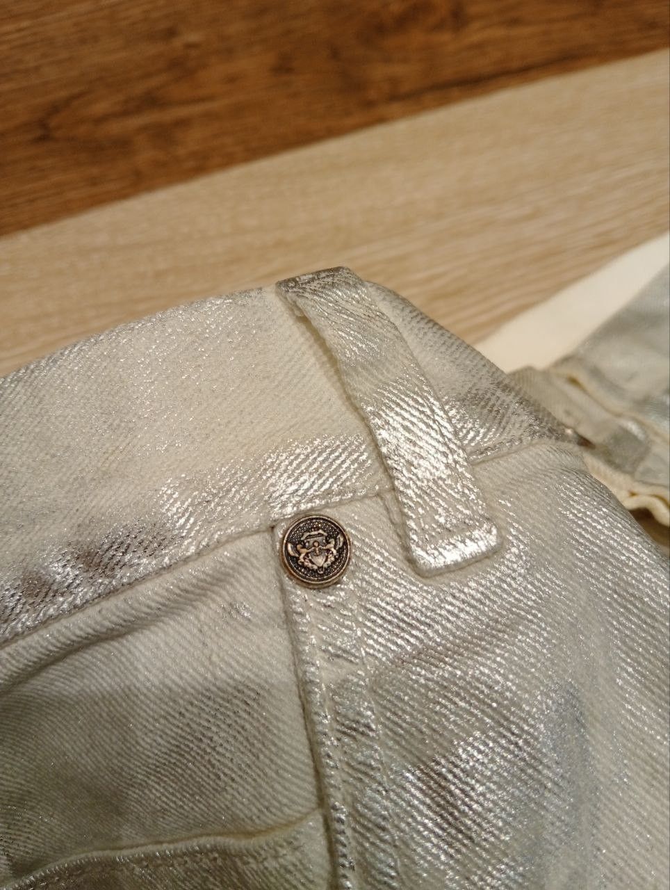 Balmain Balmain Paris Slim Metallic White Biker Jeans Size US 29 - 8 Thumbnail