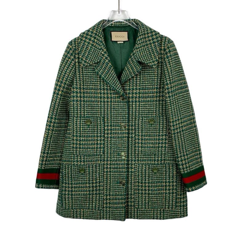 Gucci Gucci Green check wool lapel suit coat 2502-Nextarrow Size US XXS / EU 40 - 1 Thumbnail