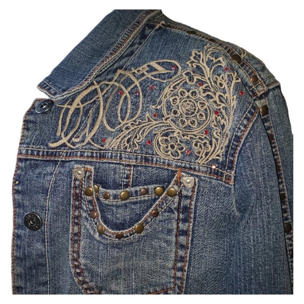 Designer CT1625 Ethyl Embroirdered Denim Jacket M Size M / US 6-8 / IT 42-44 - 4 Thumbnail