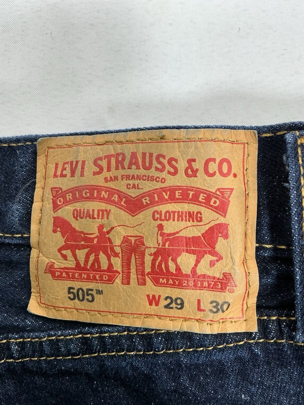 Levi's Men's Excellent Levi Straus Blue Jeans 505 Dk Blue 29x30 Size US 29 - 5 Thumbnail
