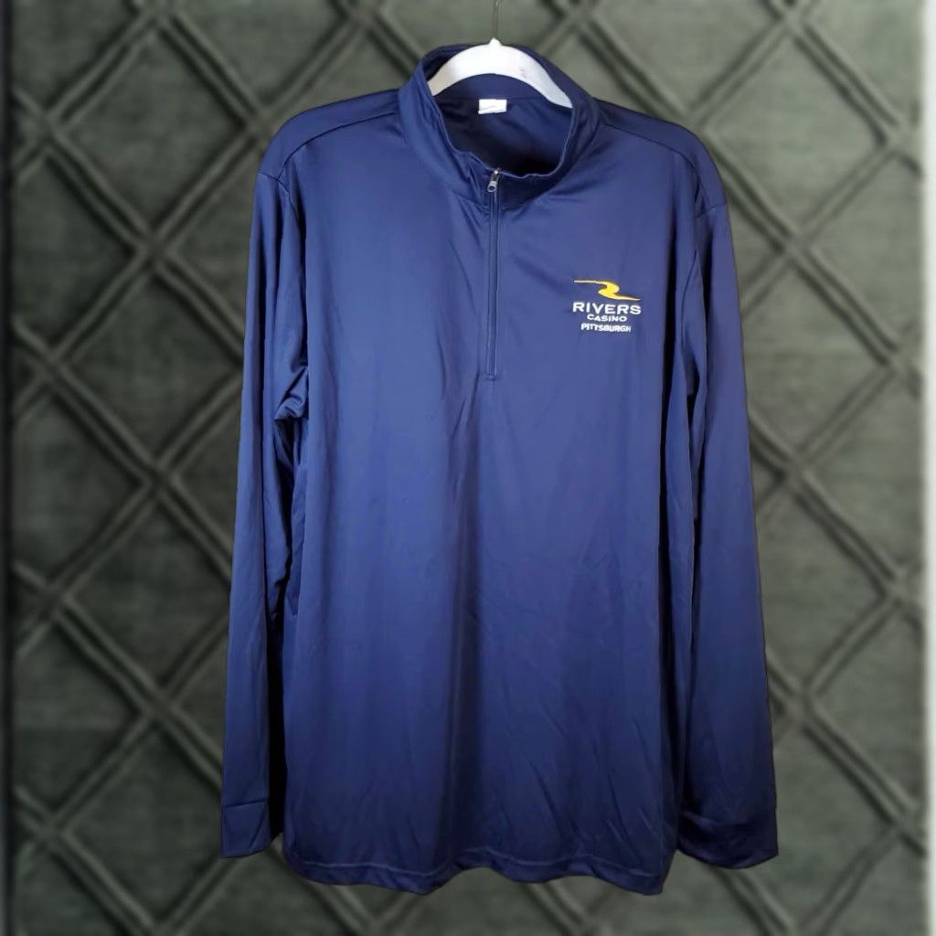 Vintage VINTAGE Rivers Casino Pittsburgh Mens XL Quarter Zip Long Sleeve Light Weight Shirt Size US XL / EU 56 / 4 - 1 Thumbnail