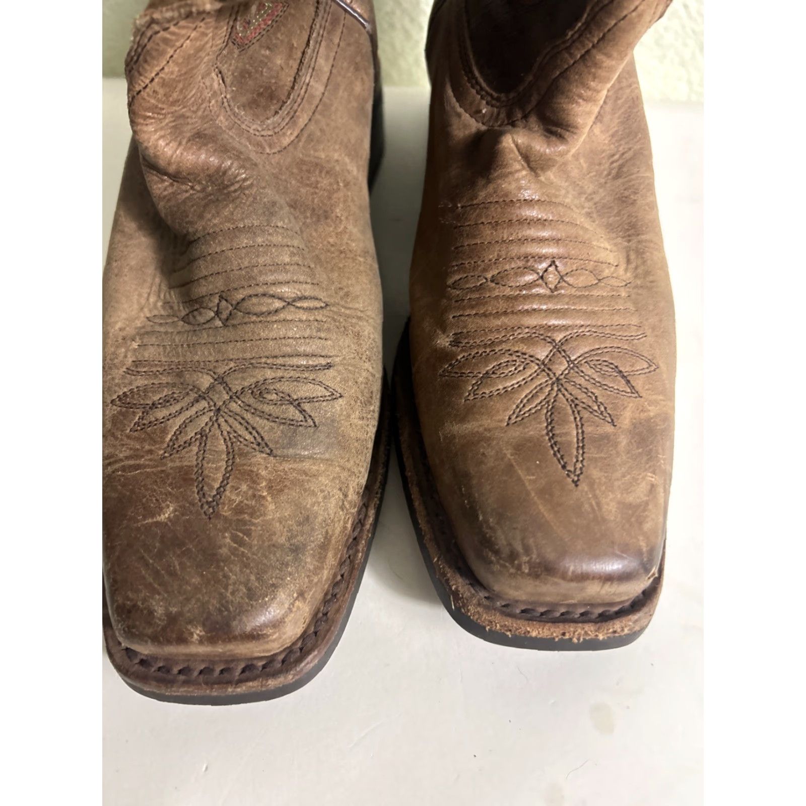 Tony Lama Tony Lama Aquilla 3R2202L Brown Square Toe 11" Boots Womens 6B Leather Western Cowboy Casual Dress Outdoor Party Work Glove? Size US 6 / IT 36 - 6 Thumbnail
