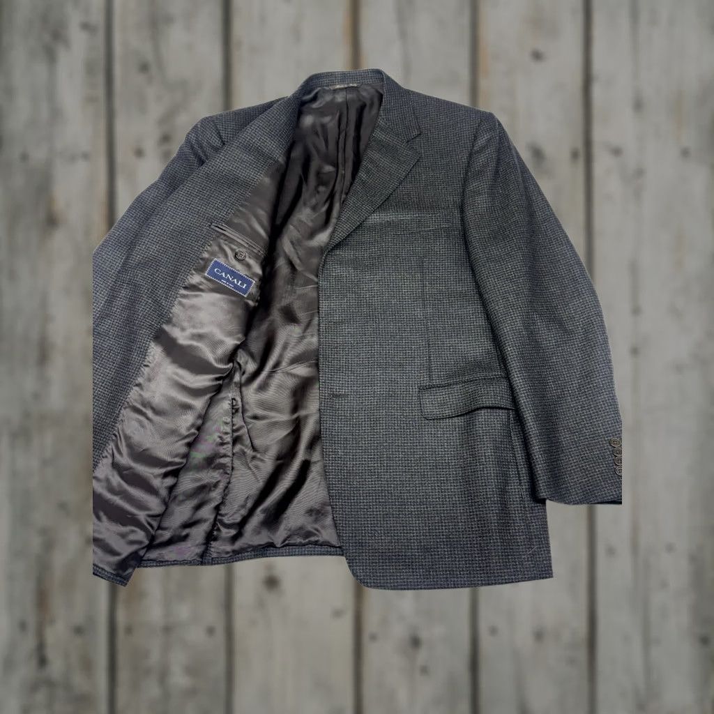 Canali Canali Blazer Tweed Wool Gray 3 Button Wedding Formal Jacket 46R Mens Size 46R - 1 Thumbnail