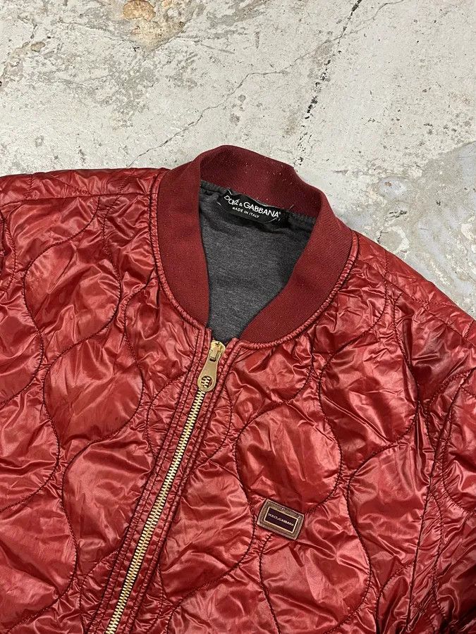 Dolce & Gabbana 2000s Dolce & Gabana Quilted Red Bomber Jacket Size US M / EU 48-50 / 2 - 5 Thumbnail