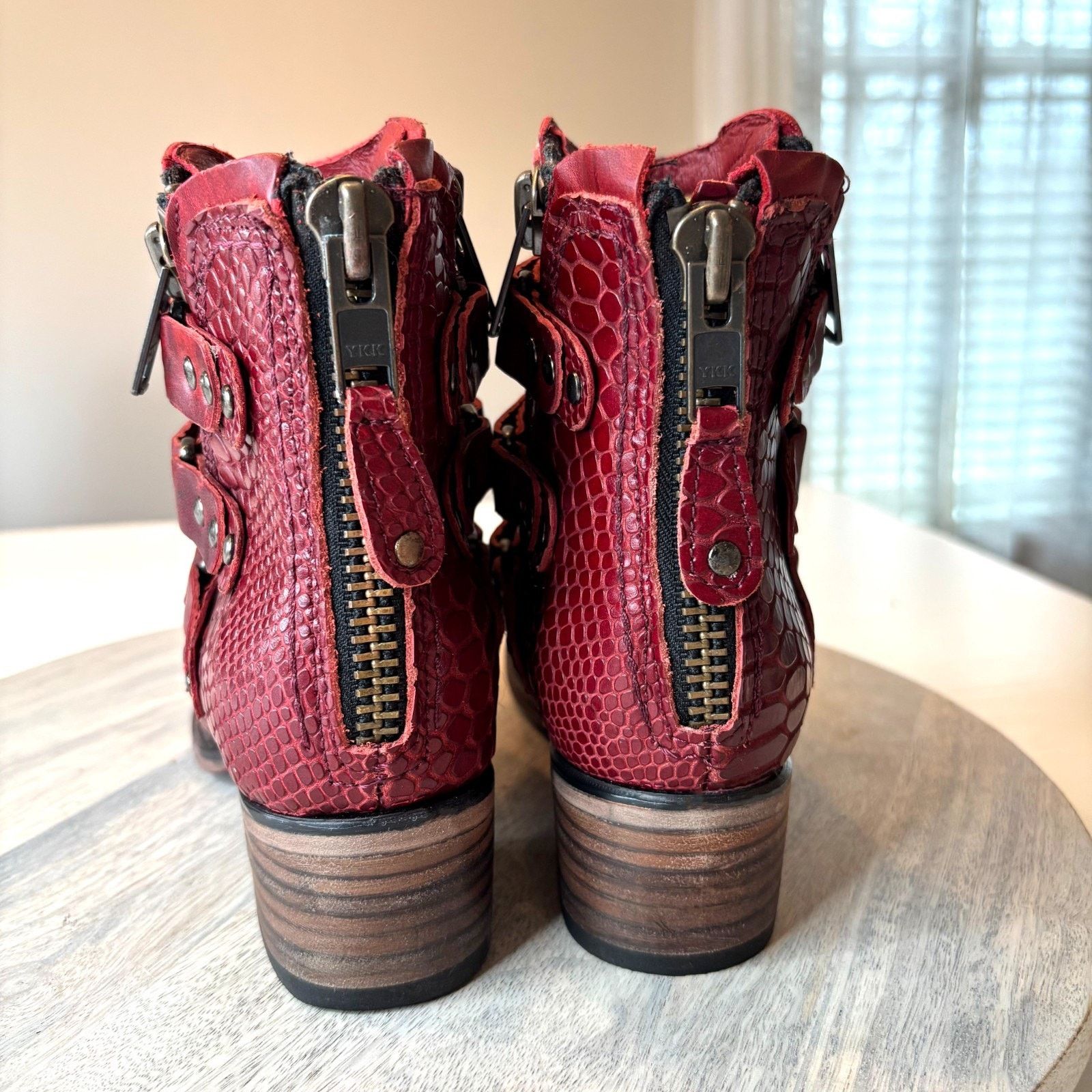 FREEBIRD Freebird Grecko Boots Sz 8 Red Croc Snake Leather Boots Size US 8 / IT 38 - 7 Thumbnail