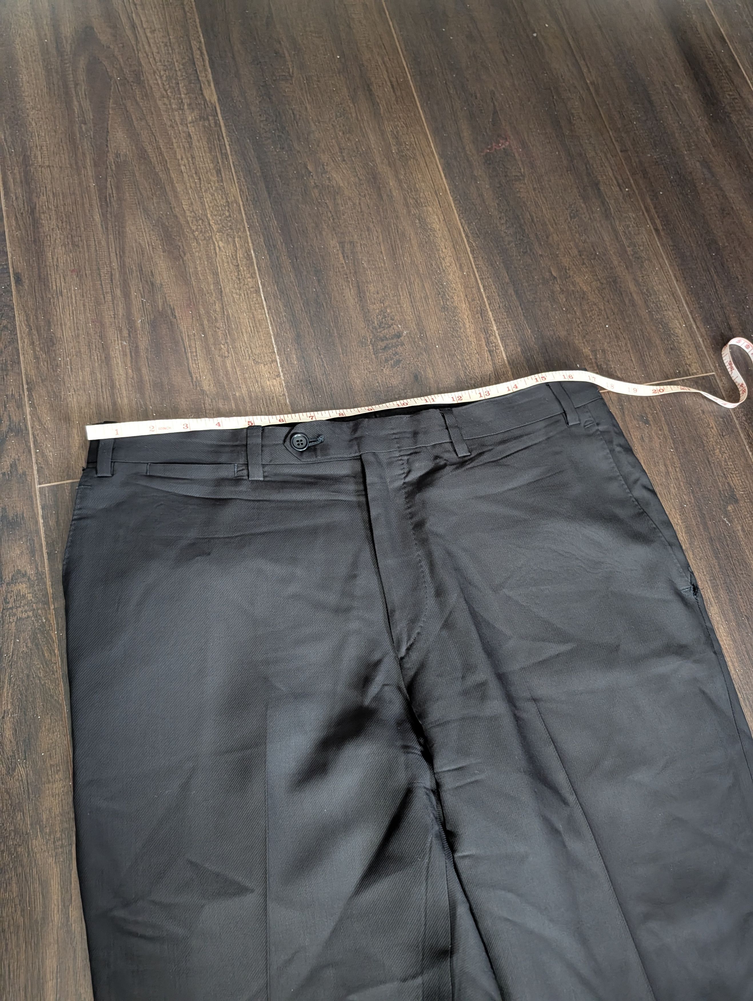Trussini Black Super 100s Wool Steep Twill Italy Trousers 50 Size US 33 - 17 Thumbnail