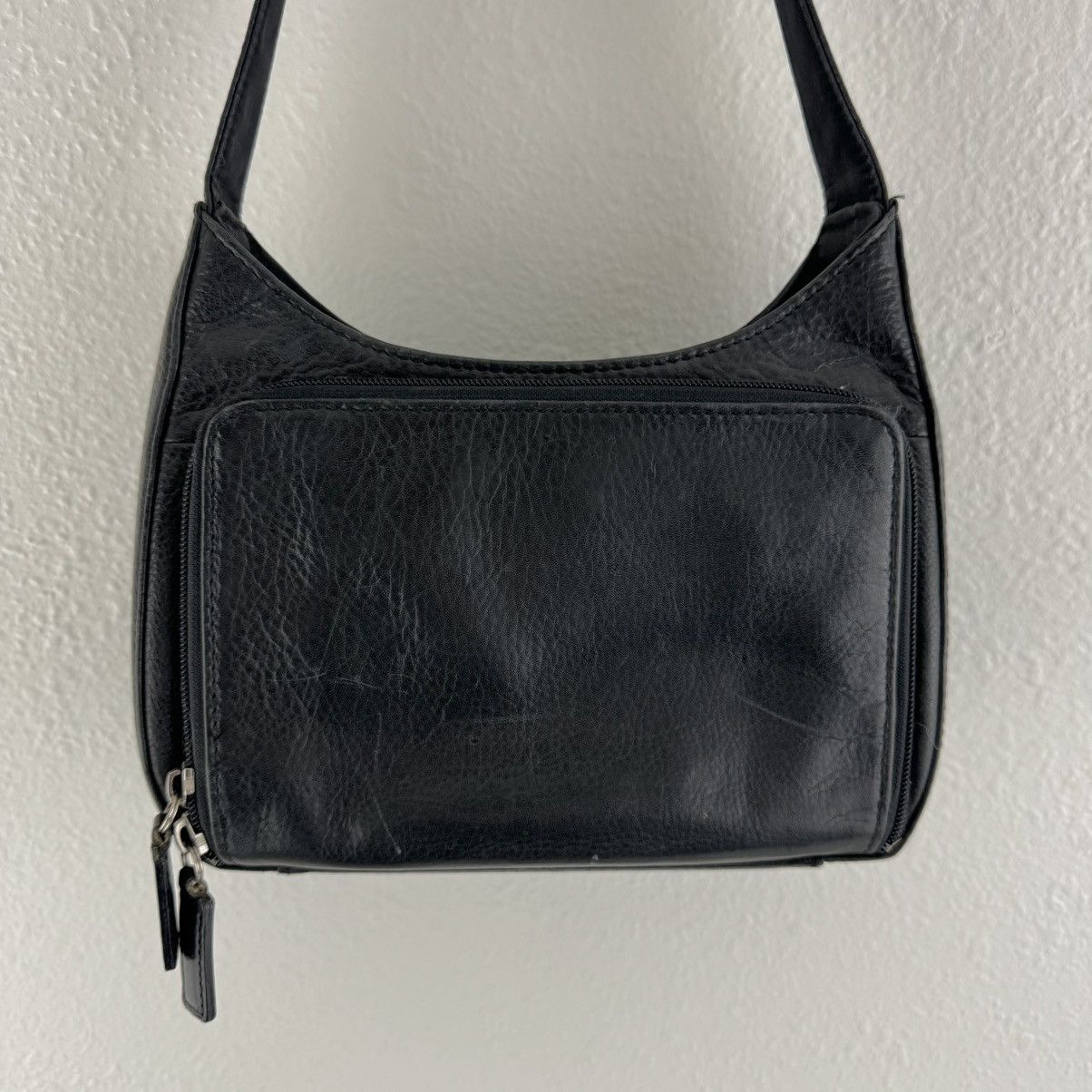 Fossil FOSSIL Vintage 90s Y2K Black Leather Edgy Shoulder Bag Purse Size ONE SIZE - 8 Thumbnail