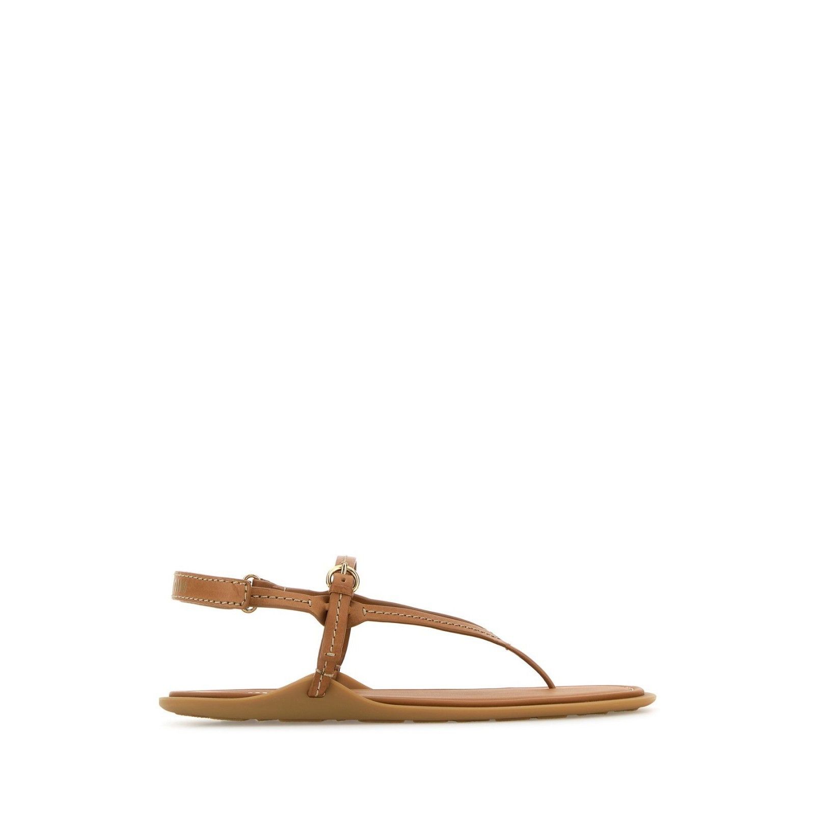 MIU MIU Brown Leather Thong Sandals New & Authentic (Women's