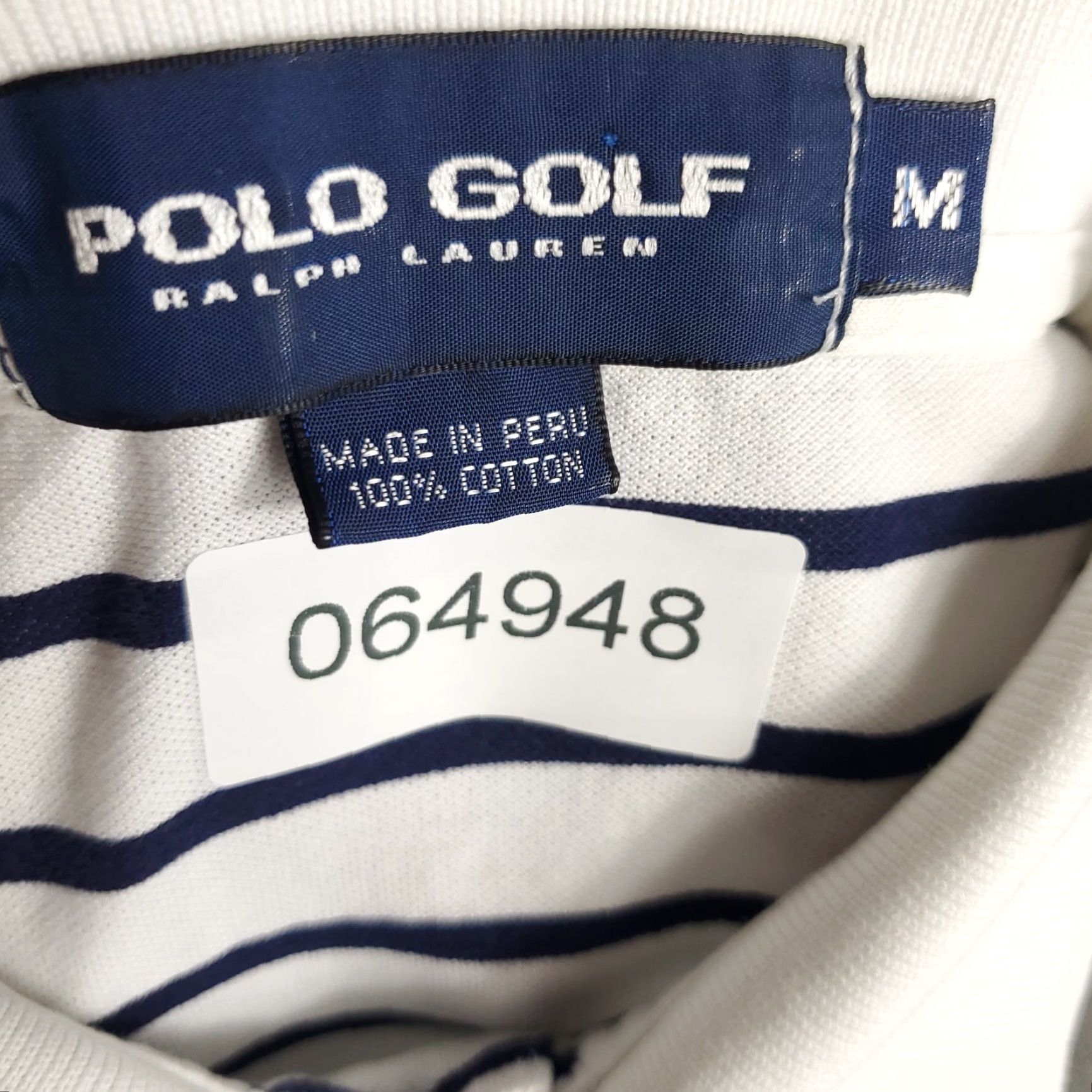 Ralph Lauren Ralph Lauren Polo Shirt Mens Medium White Blue Striped Pony Short Sleeve Size US M / EU 48-50 / 2 - 8 Thumbnail