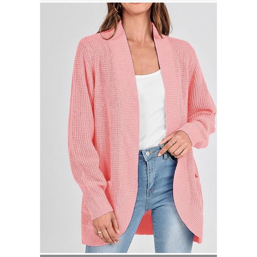 The Unbranded Brand CardiganOpen Front Long Sleeve Lightweight Pockets LARGE Size L / US 10 / IT 46 - 6 Thumbnail