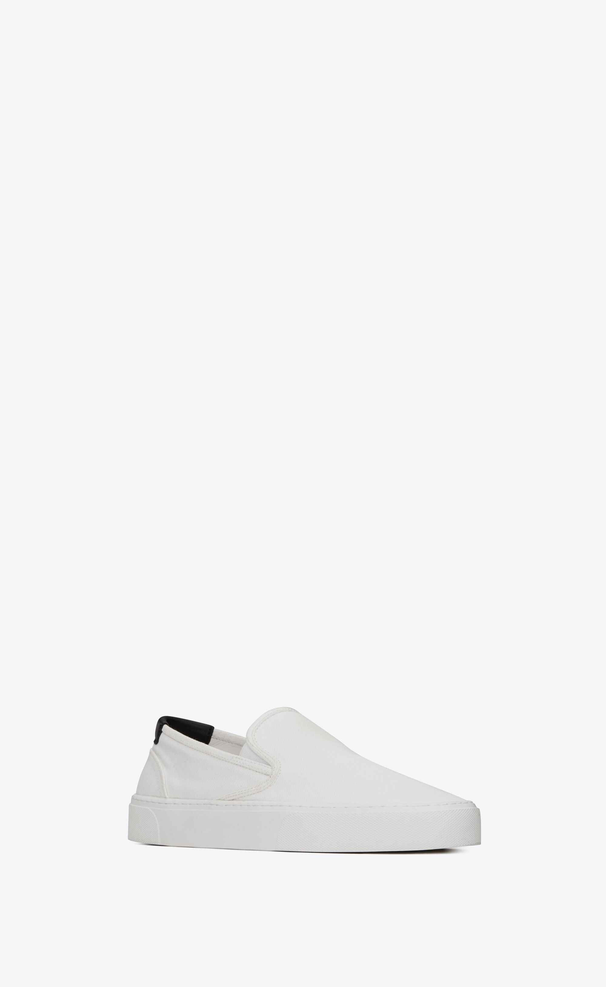 Saint Laurent Paris o1s1wg111224 Venice Slip-On Sneakers Canvas Leather in White Size US 7 / IT 37 - 3 Thumbnail