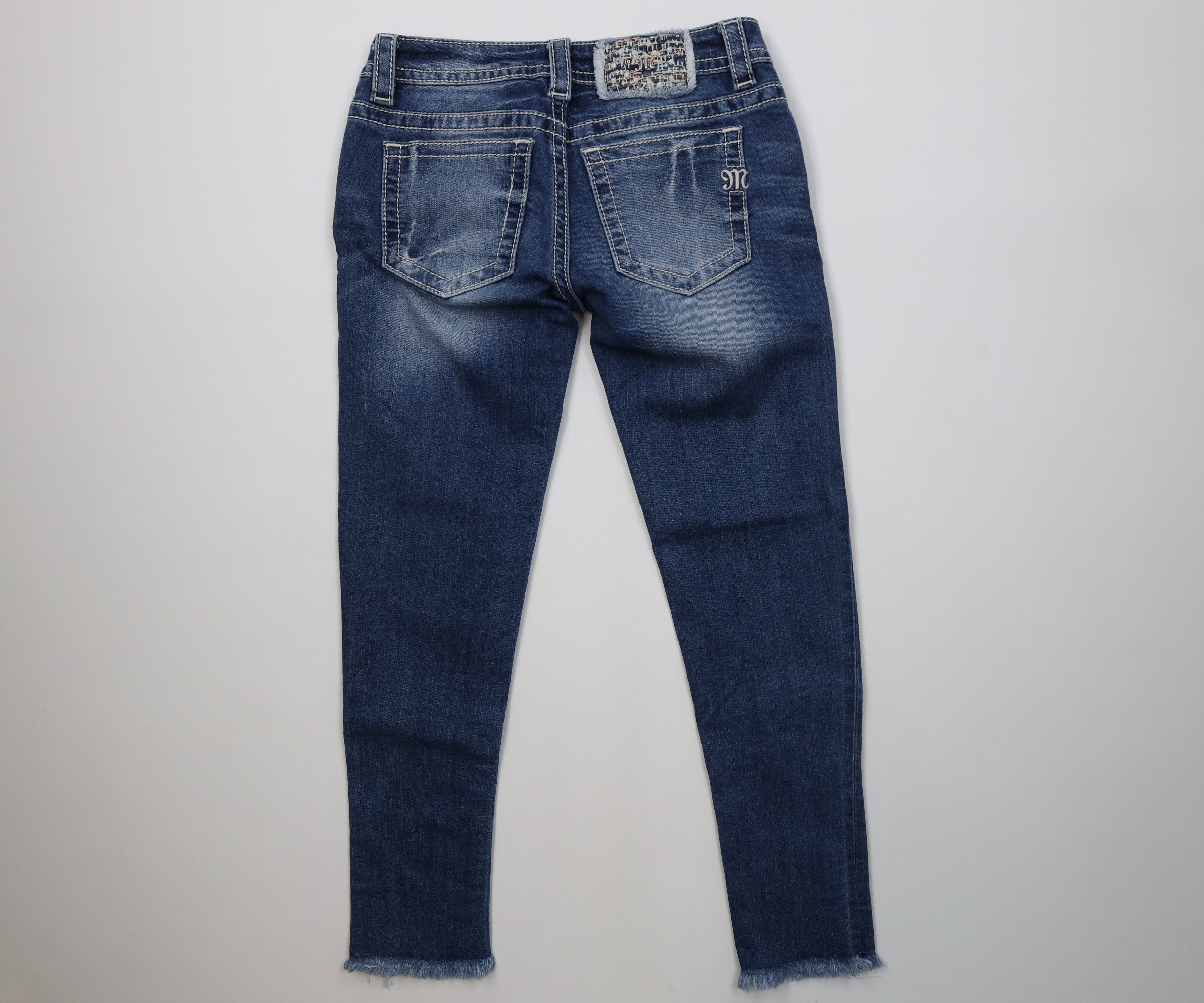 Miss Me Miss Me Stitch Beaded Jeweled Ankle Skinny Denim Jeans Blue Size 26" / US 2 / IT 38 - 9 Thumbnail