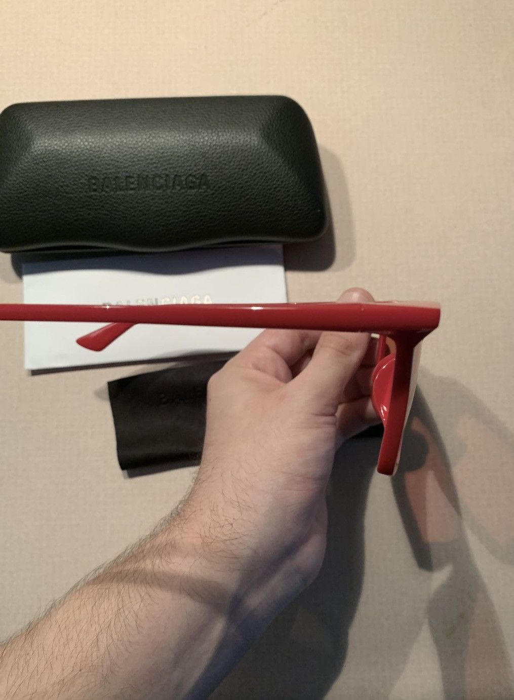 Balenciaga RARE New Balenciaga Runway Italian Made Red Sunglasses Italy Size ONE SIZE - 3 Thumbnail