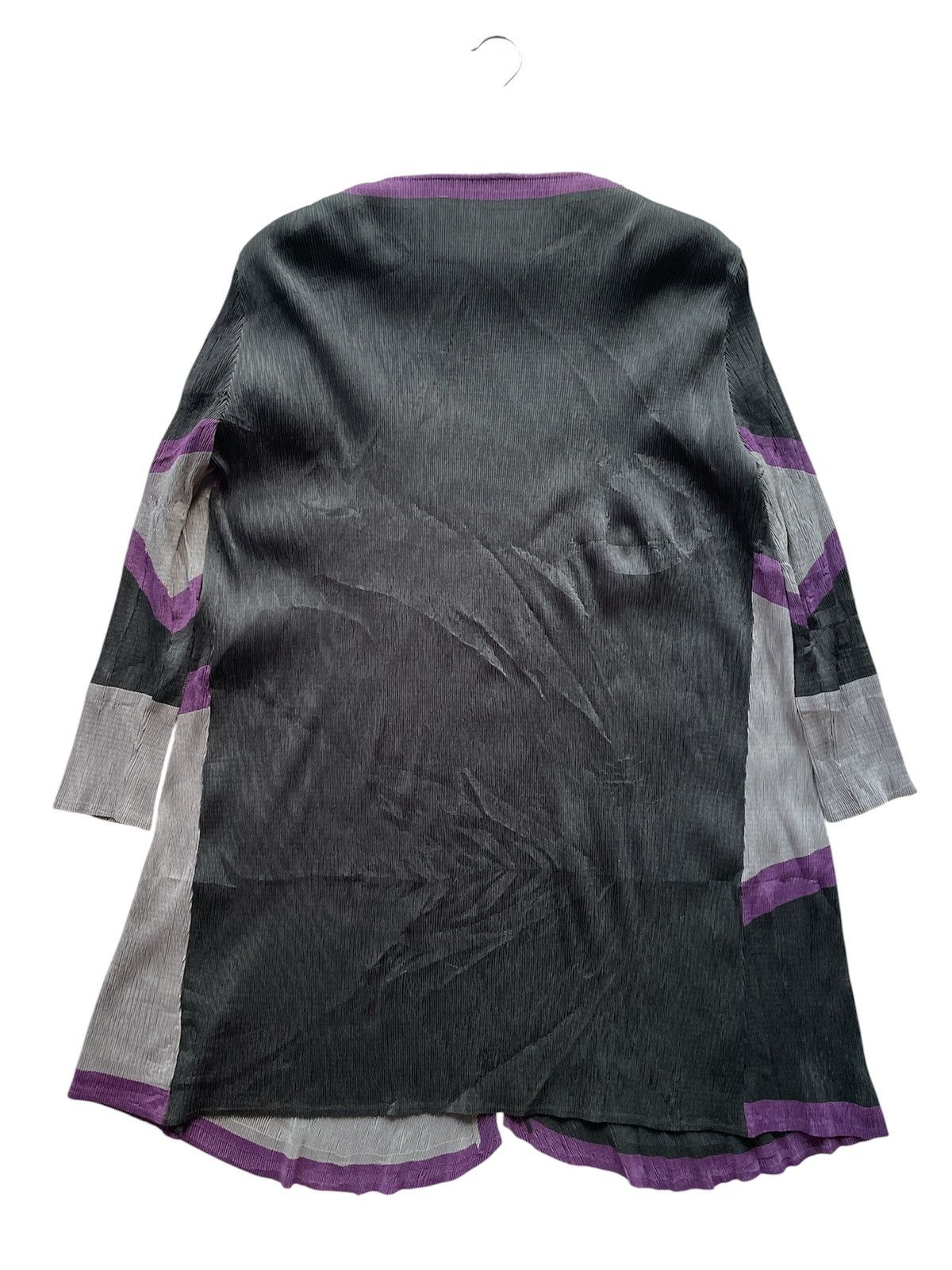 Pleats Please Issey Miyake T-PLEATS Inspired Pleats Please Geometric Long Cardigan Size L / US 10 / IT 46 - 2 Thumbnail