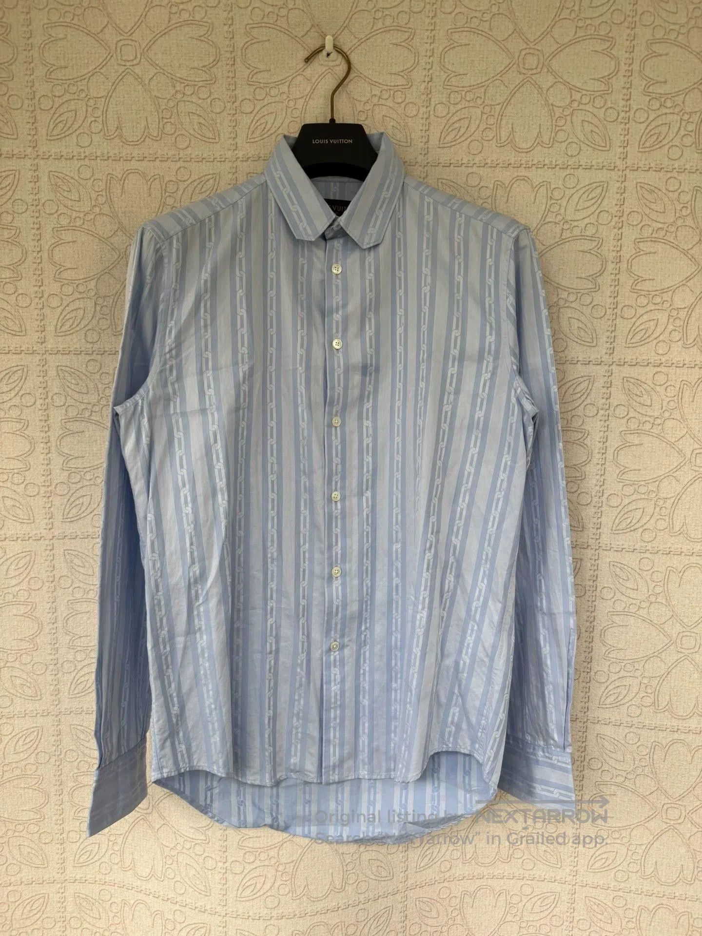 louis vuitton chain print long sleeve shirt.