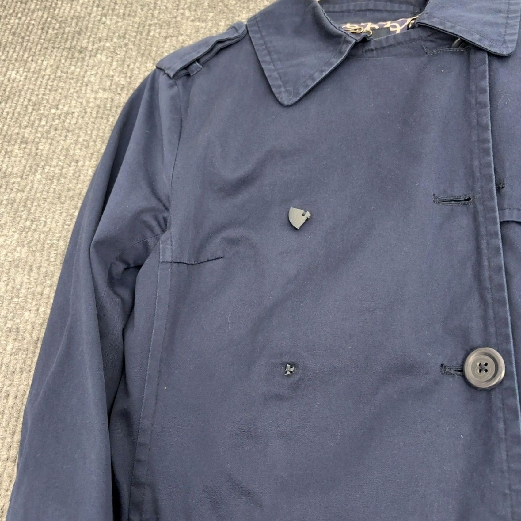 Banana Republic Banana Republic Trench Coat Womens S Navy Blue Double Breasted Belted Classic Size S / US 4 / IT 40 - 5 Thumbnail