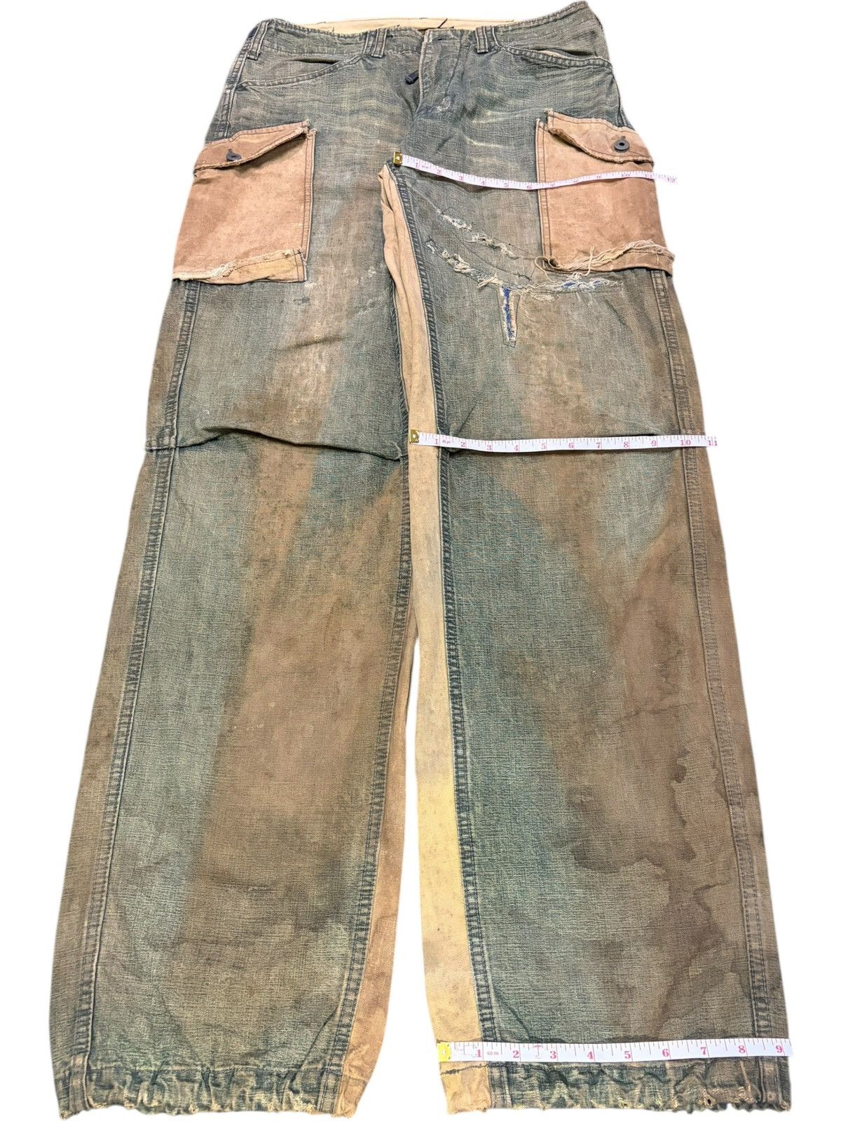 Junya Watanabe Vintage Japanese Brand Mud Wash Cargo Distress Baggy Jeans Size US 32 / EU 48 - 8 Thumbnail