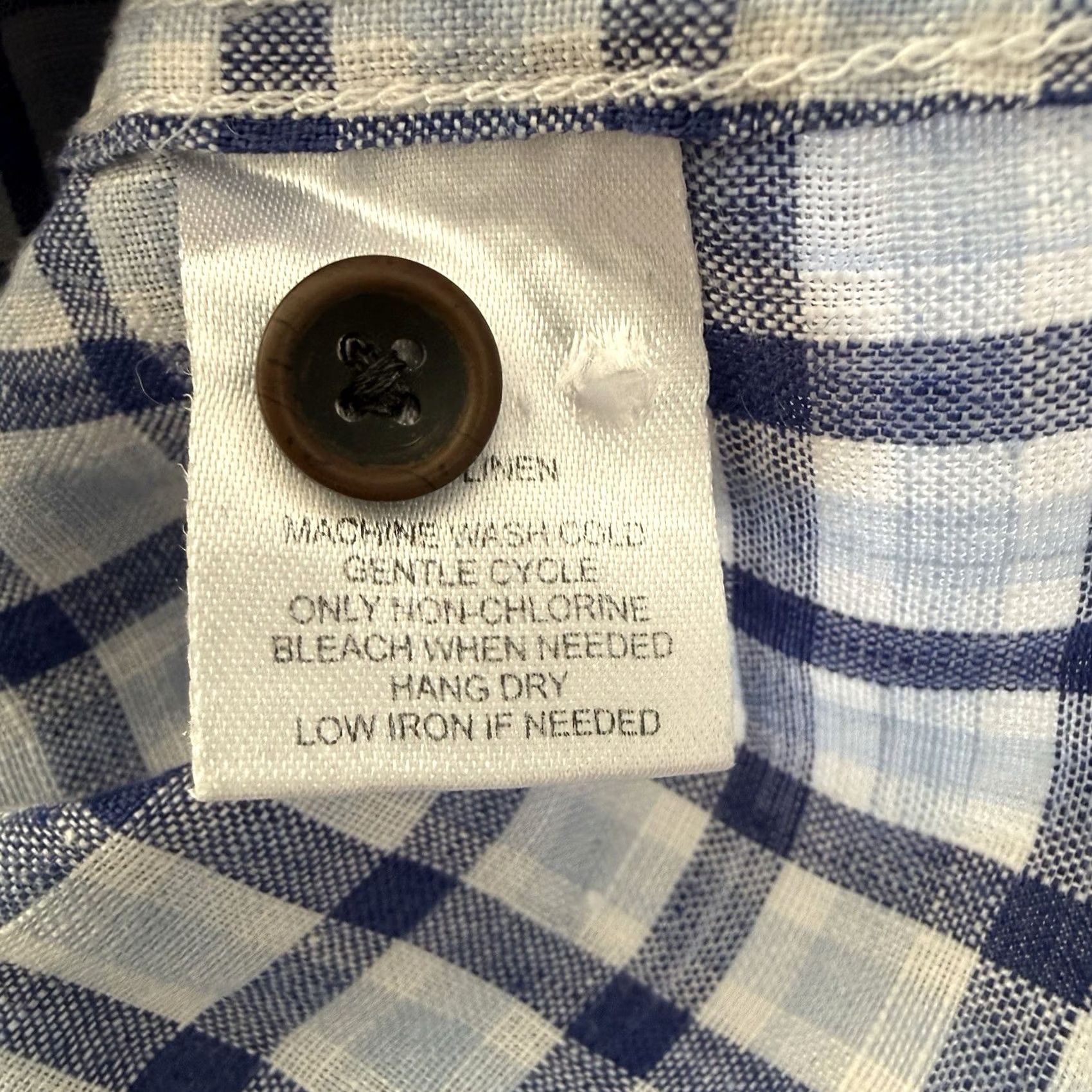 UNTUCKit UNTUCKit Mens XXL Blue Plaid Linen Button-Up Shirt Reg Fit Short Sleeve Size US XXL / EU 58 / 5 - 4 Thumbnail