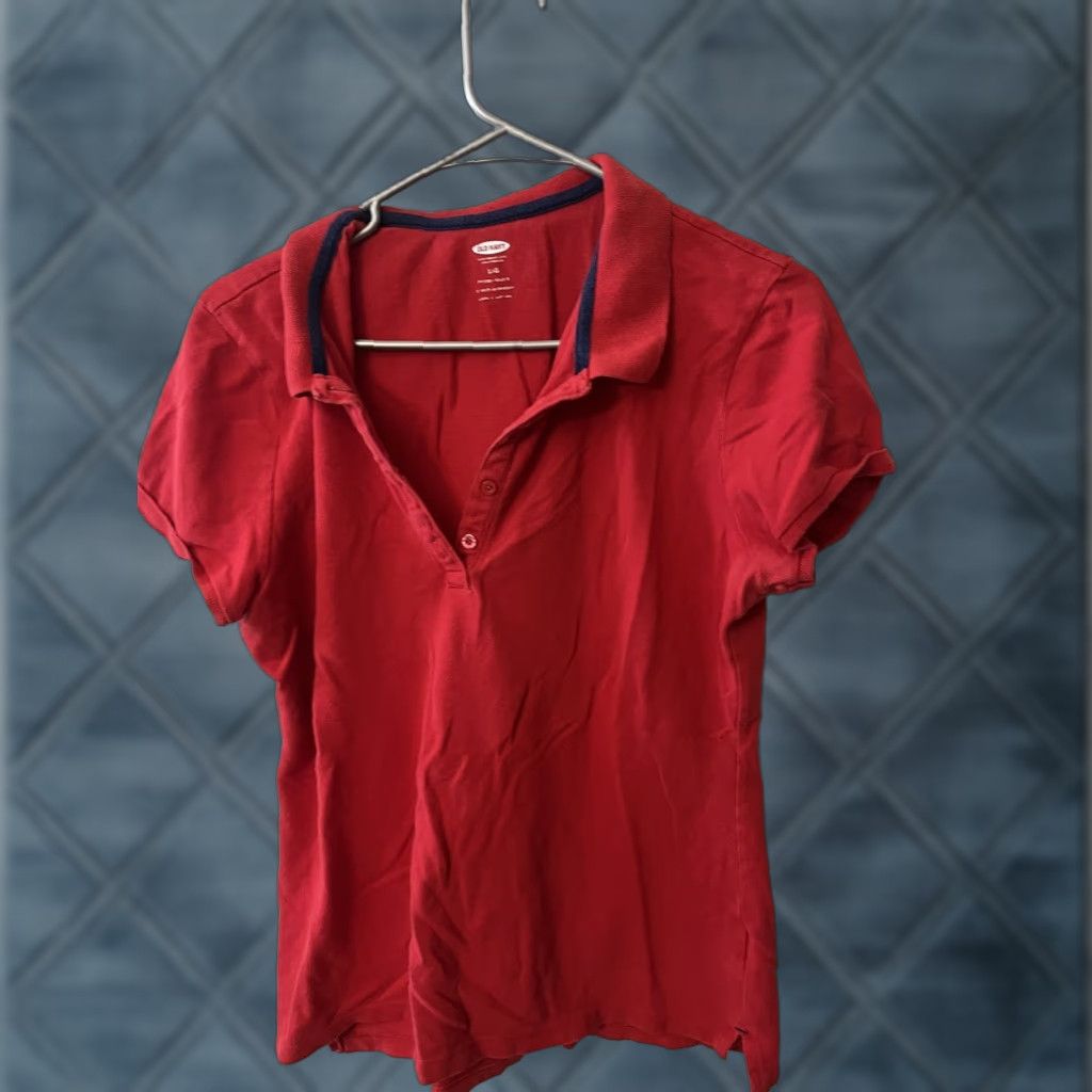 Old Navy Preowned Old Navy Polo Top Womens Large Red Short Sleeve Shirt Polo Womens L Red Size L / US 10 / IT 46 - 1 Thumbnail