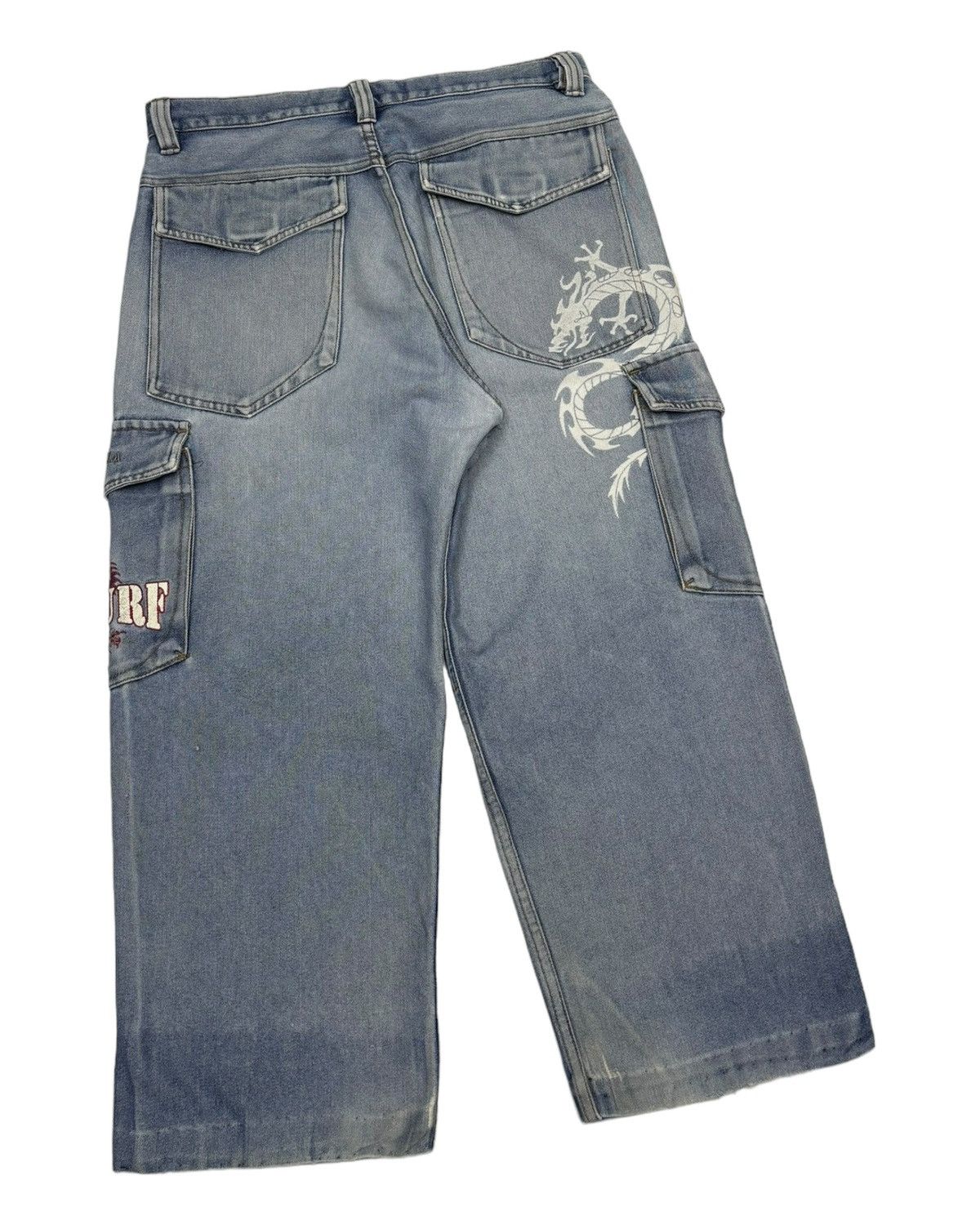Other 🔥PJ'S SURF BAGGY CARGO DENIM JEANS MULTI POCKET DISTRESS Size US 32 / EU 48 - 4 Thumbnail
