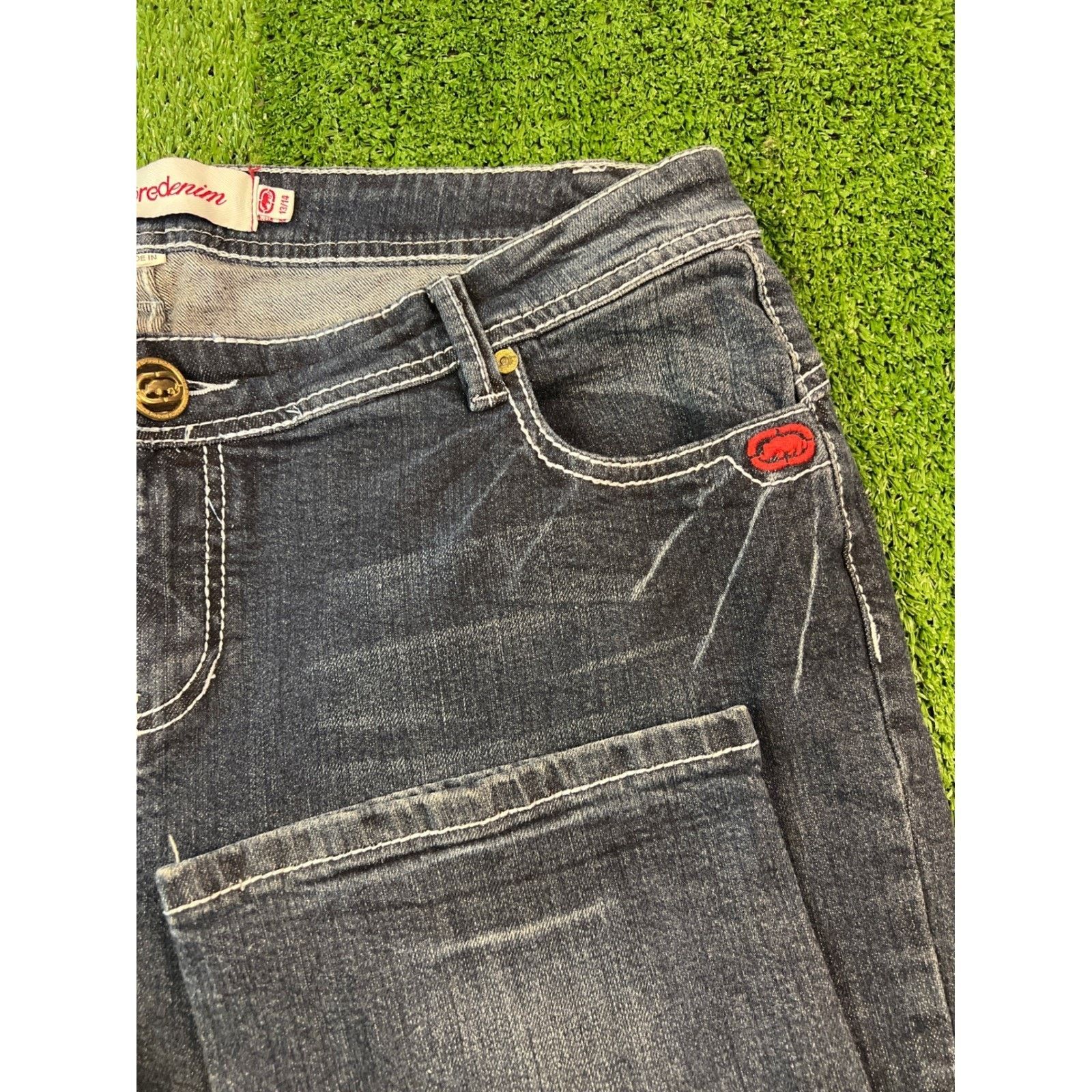 Ecko Unltd. Ecko Red Denim Jeans Womens 13/14 Mid Rise Size 32" / US 10 / IT 46 - 3 Thumbnail