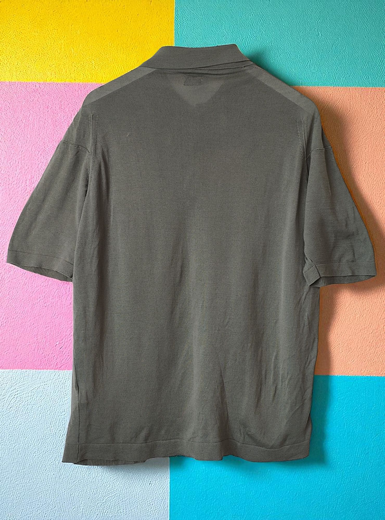 C.P. Company C.P. Company Knitted Colalr Khaki Polo Tshirt Size US XL / EU 56 / 4 - 2 Thumbnail